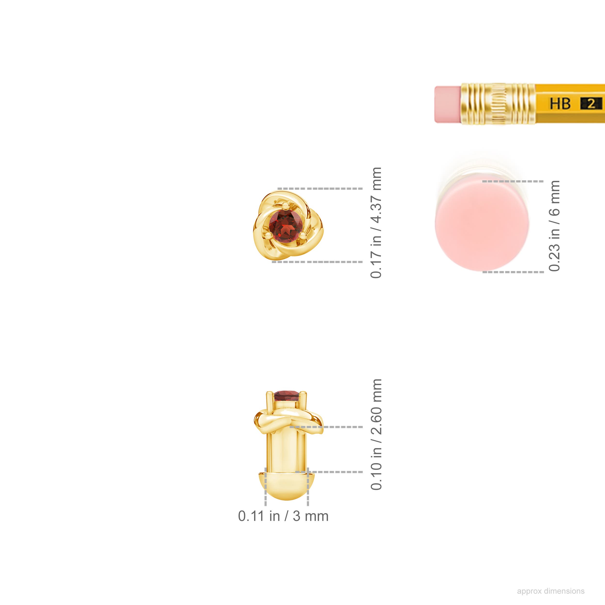 AAA - Garnet / 0.04 CT / 14 KT Yellow Gold