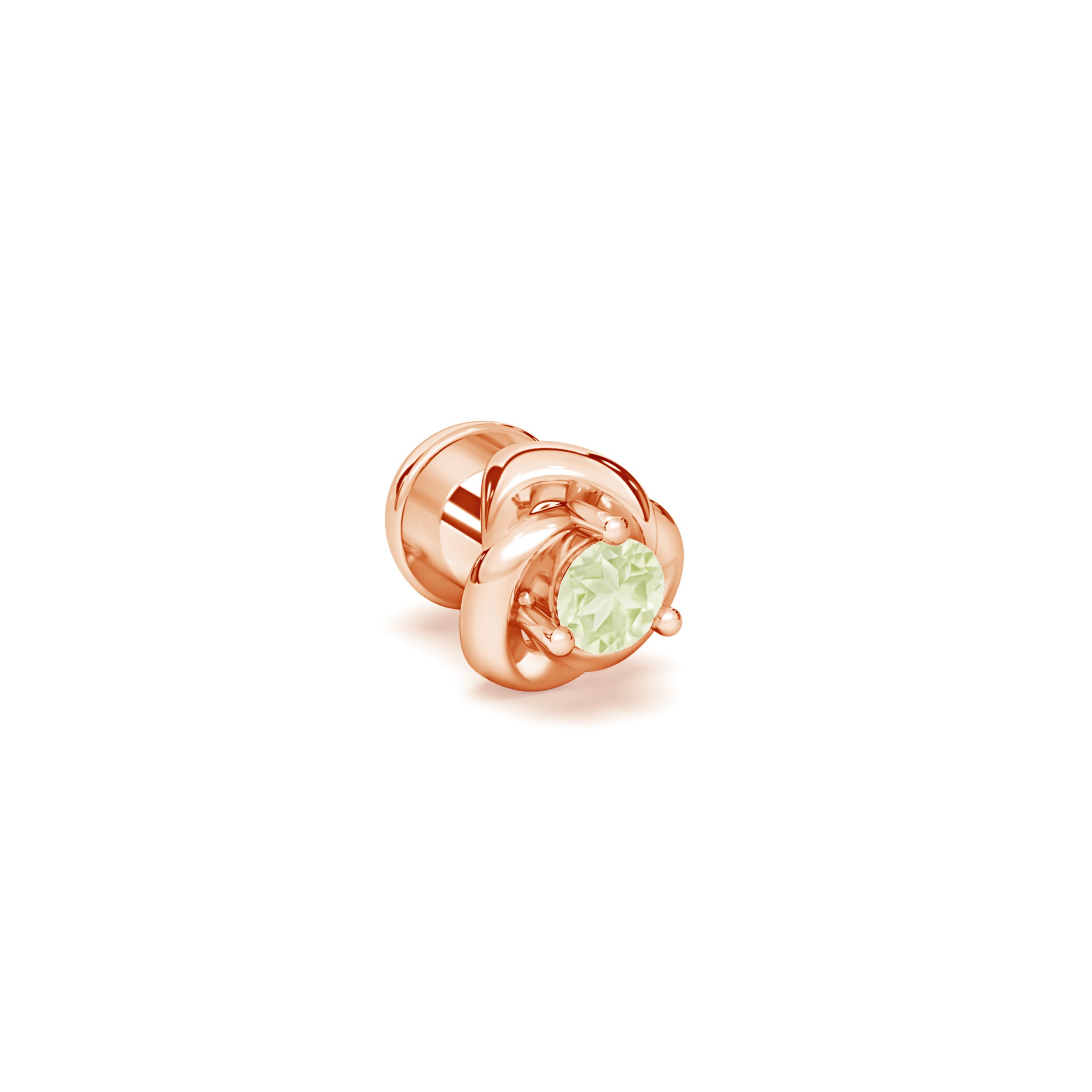 A - Peridot / 0.04 CT / 14 KT Rose Gold