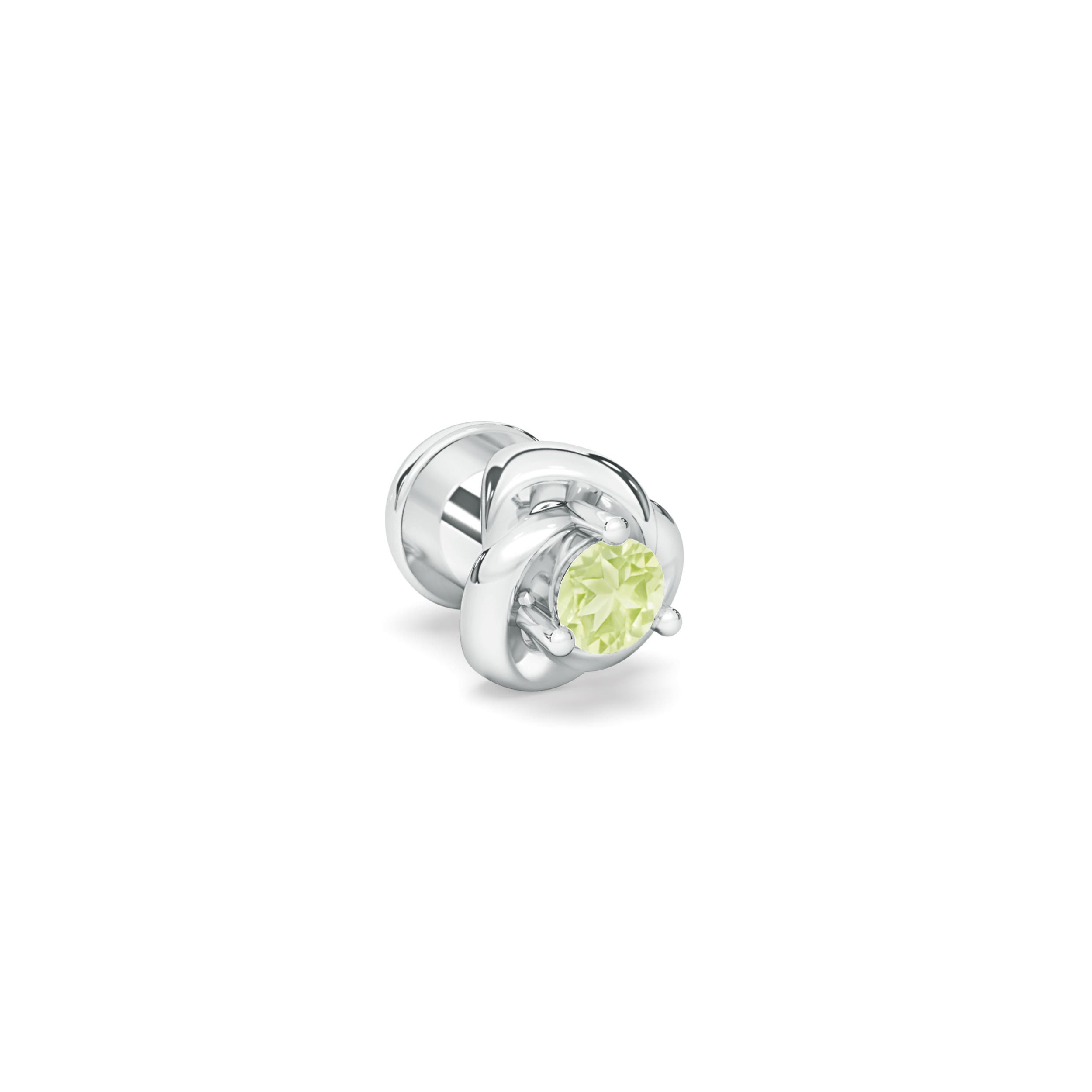 AA - Peridot / 0.04 CT / 14 KT White Gold