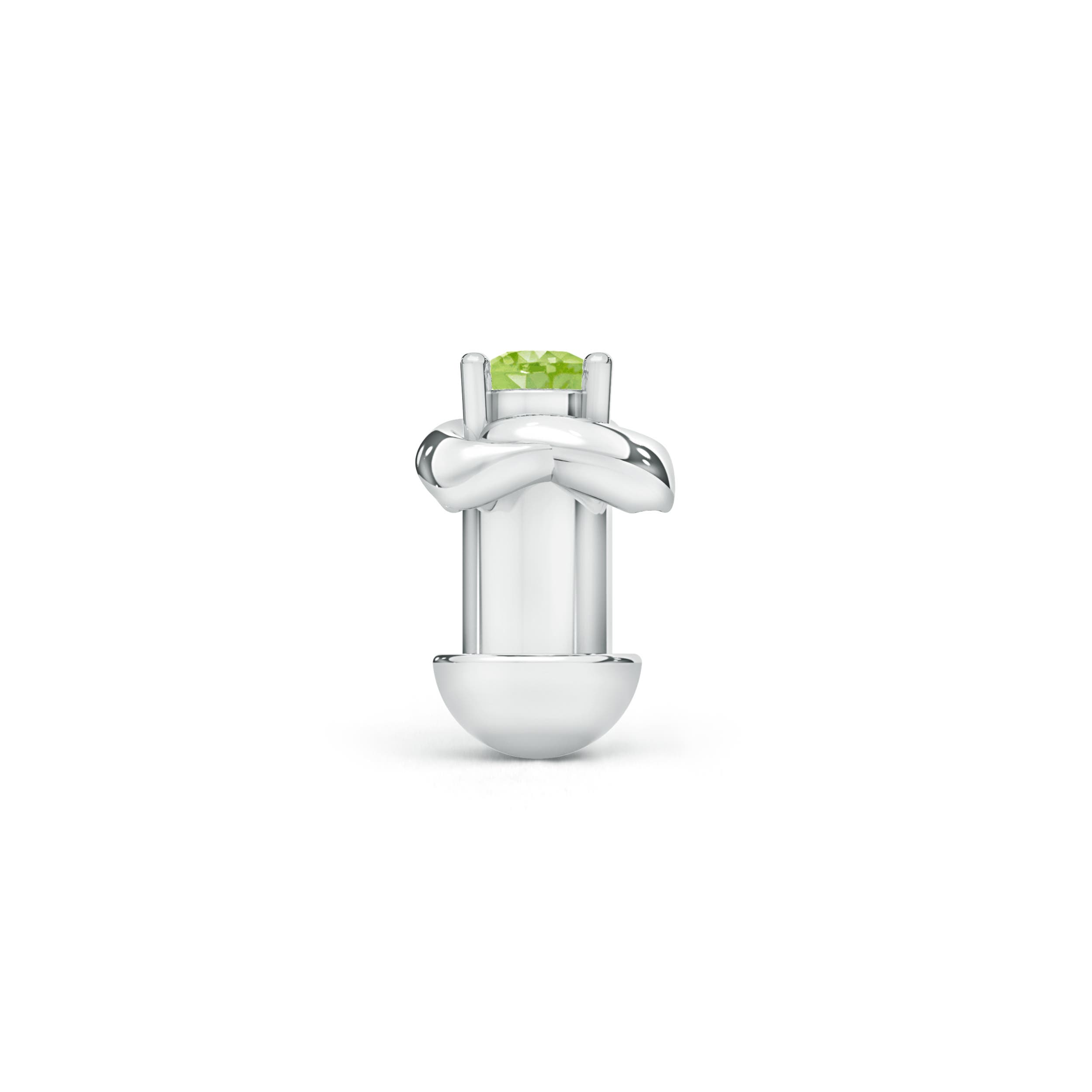 AAAA - Peridot / 0.04 CT / 14 KT White Gold