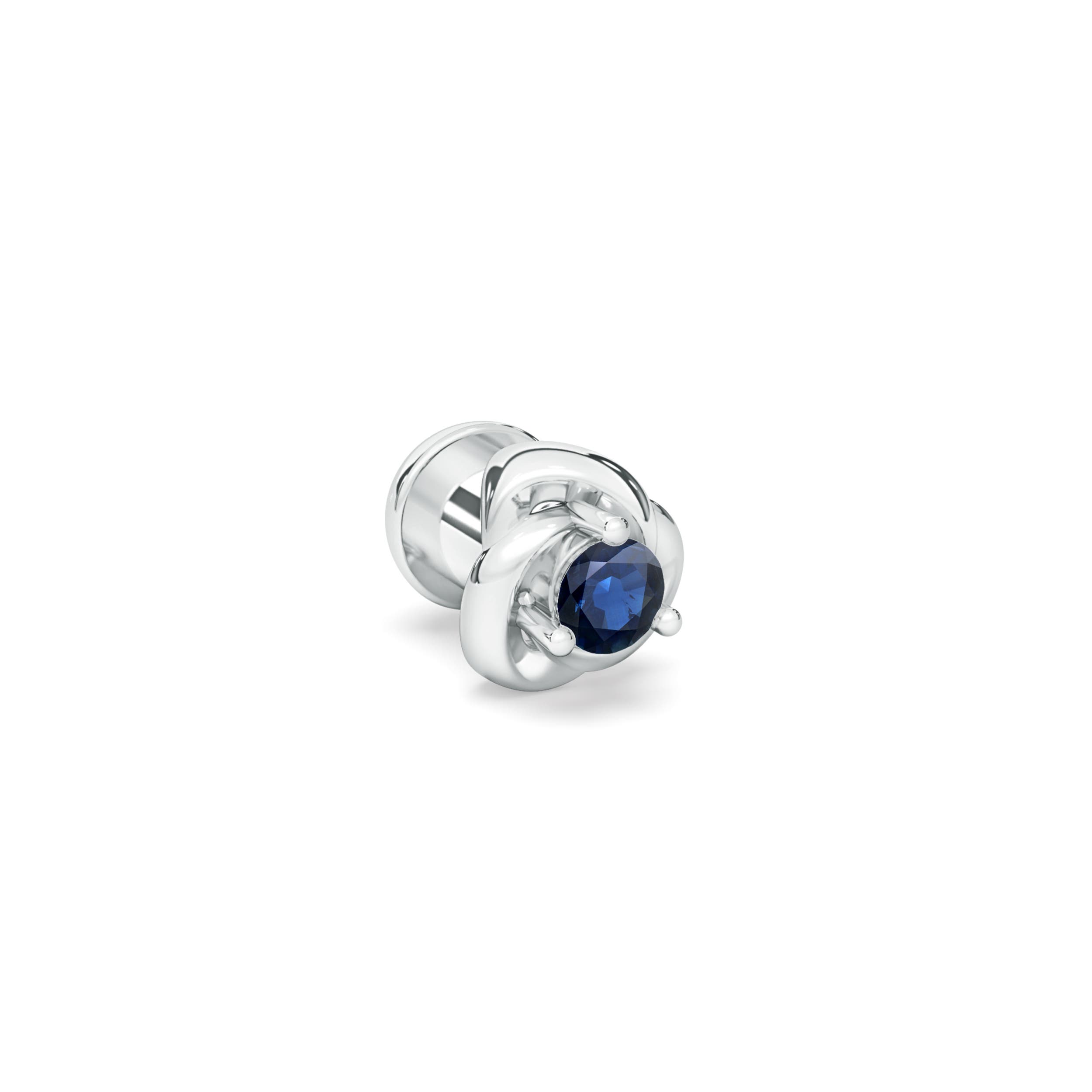 AA - Blue Sapphire / 0.05 CT / 14 KT White Gold