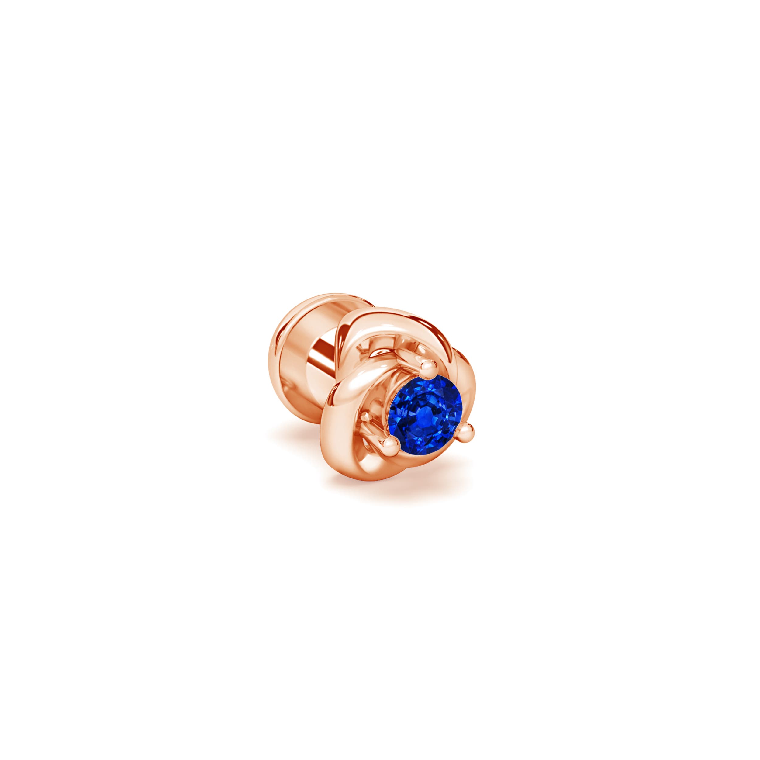 AAAA - Blue Sapphire / 0.05 CT / 14 KT Rose Gold