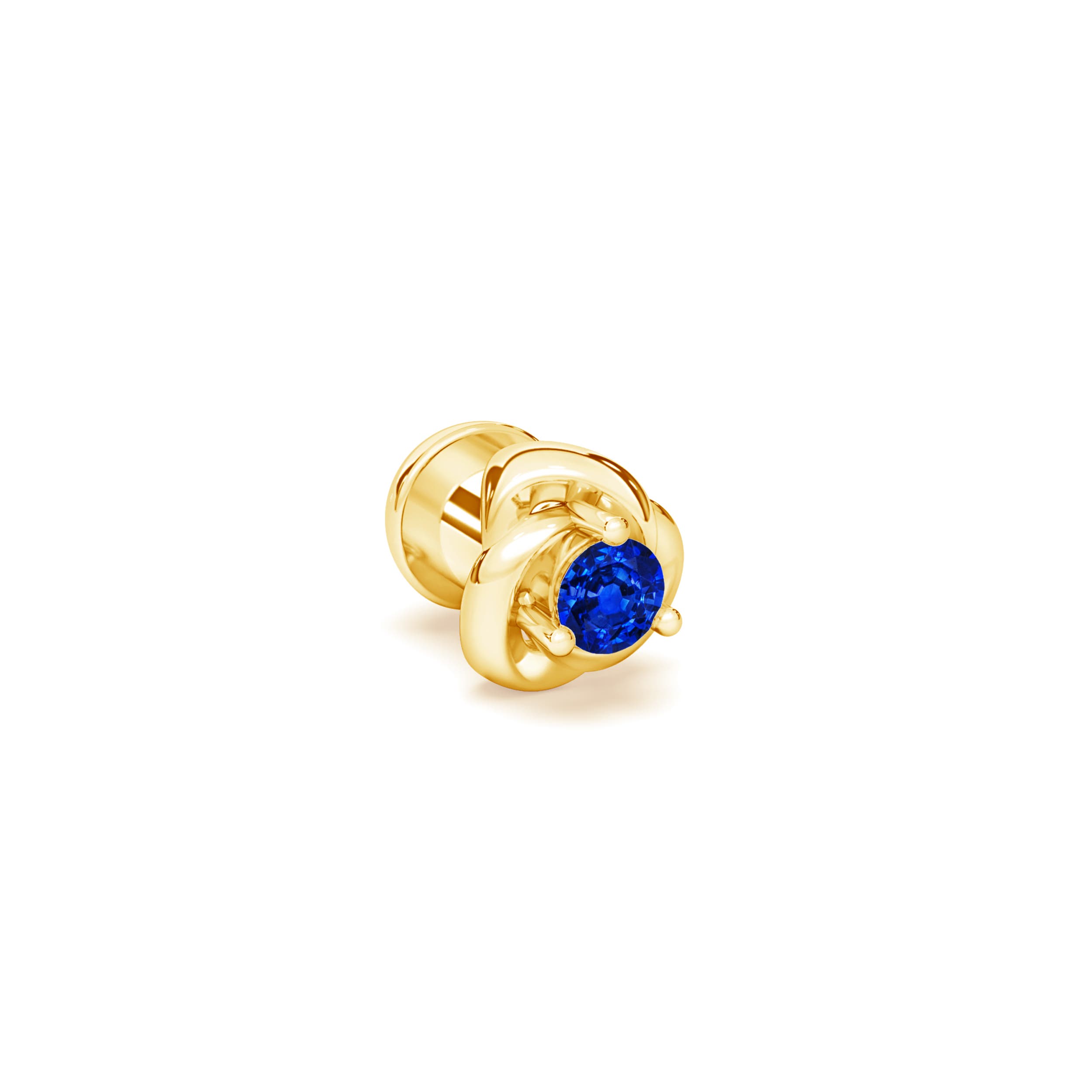 AAAA - Blue Sapphire / 0.05 CT / 14 KT Yellow Gold