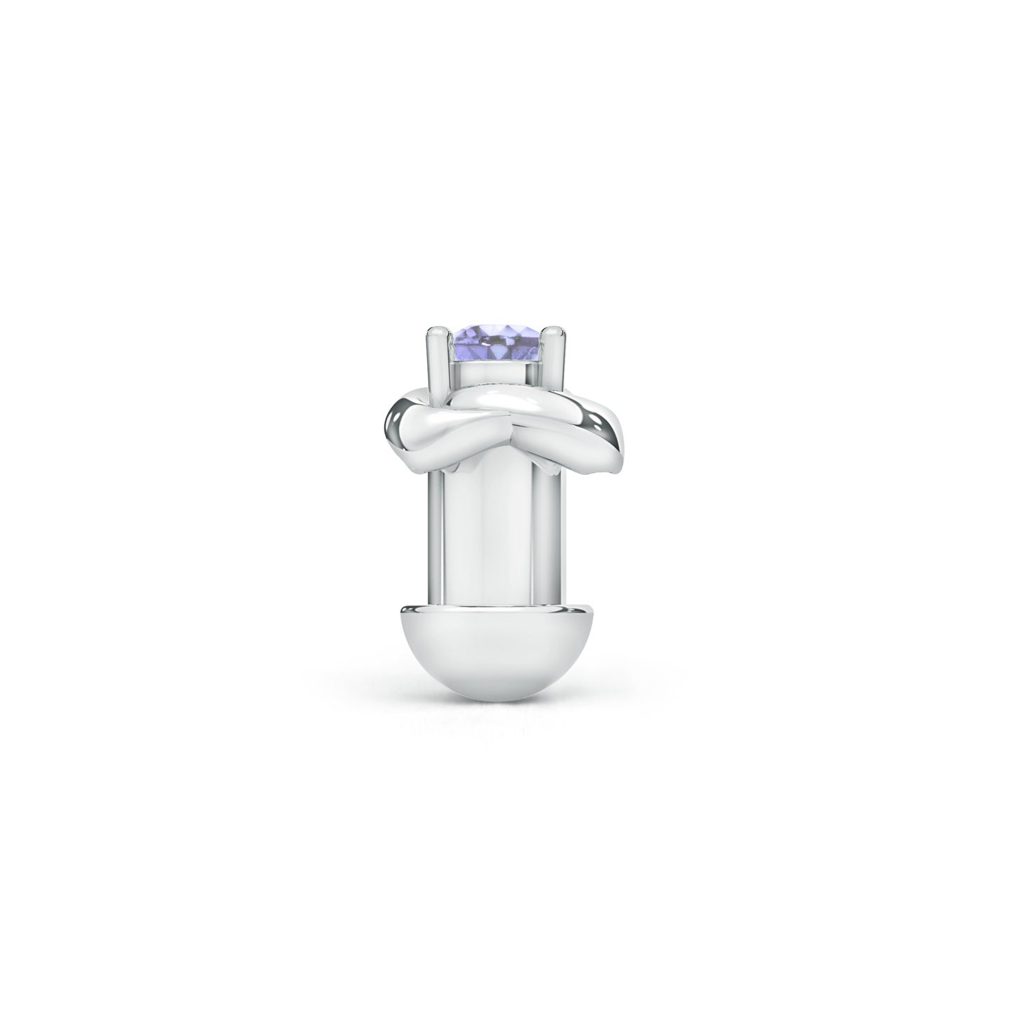 Rose Flower Solitaire Tanzanite Watch Button