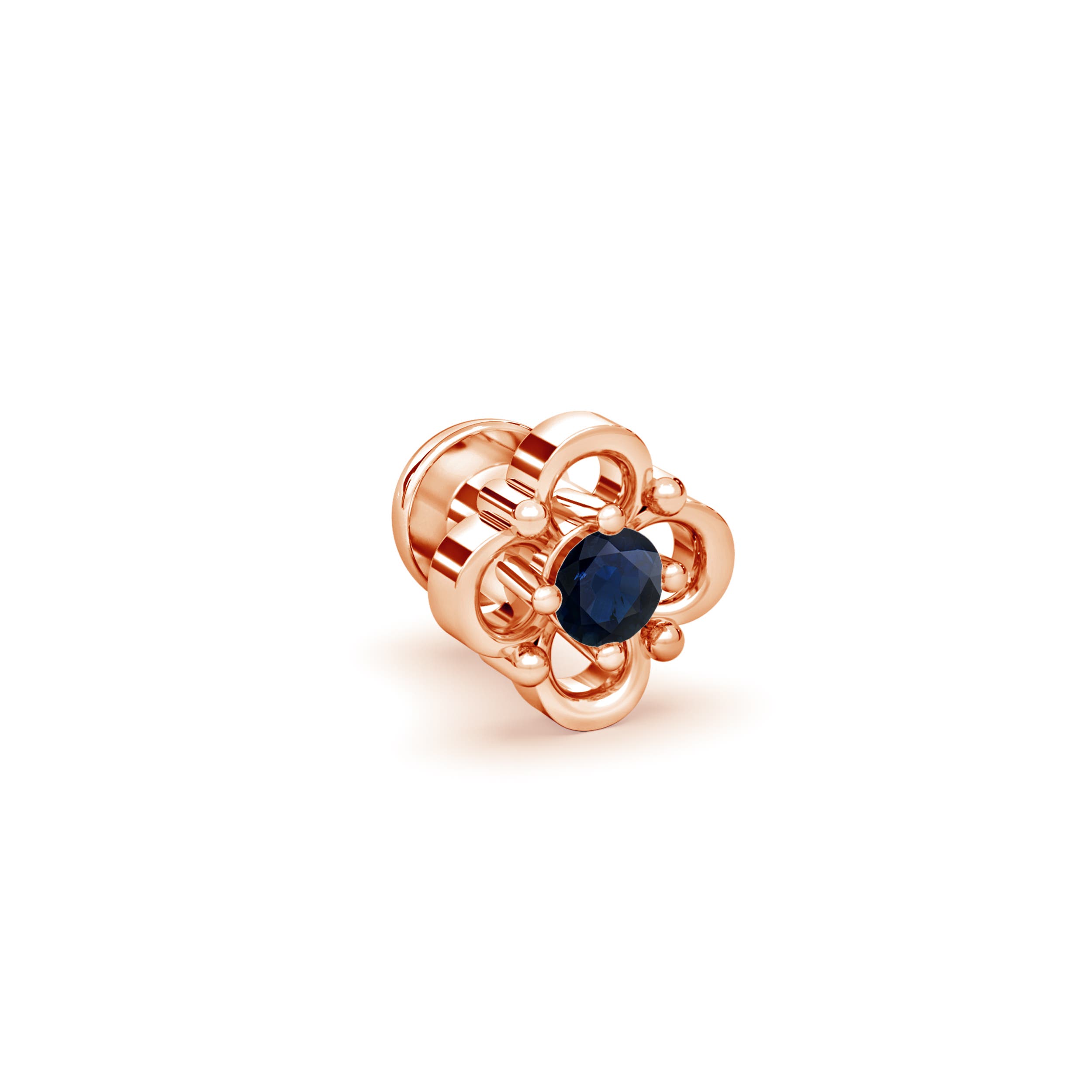 A - Blue Sapphire / 0.05 CT / 14 KT Rose Gold