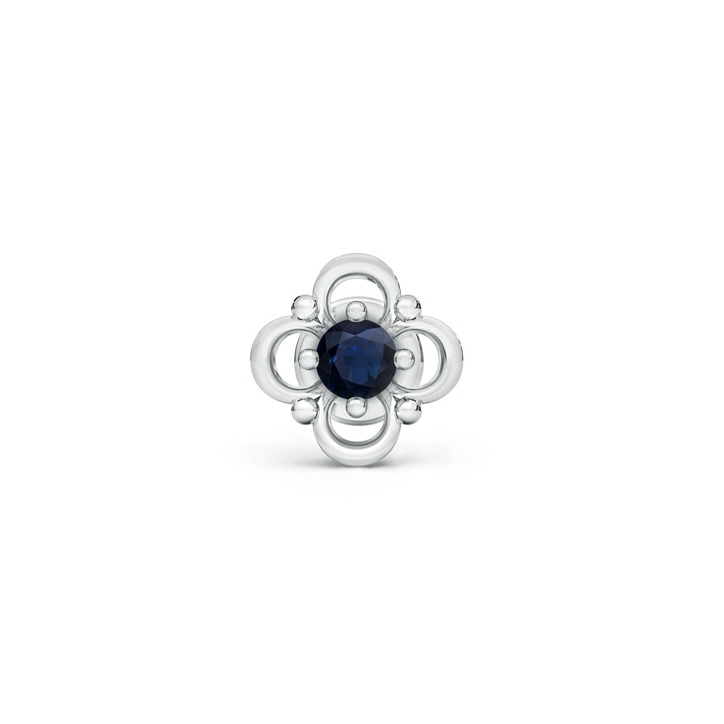 Bloom Solitaire Blue Sapphire Watch Button