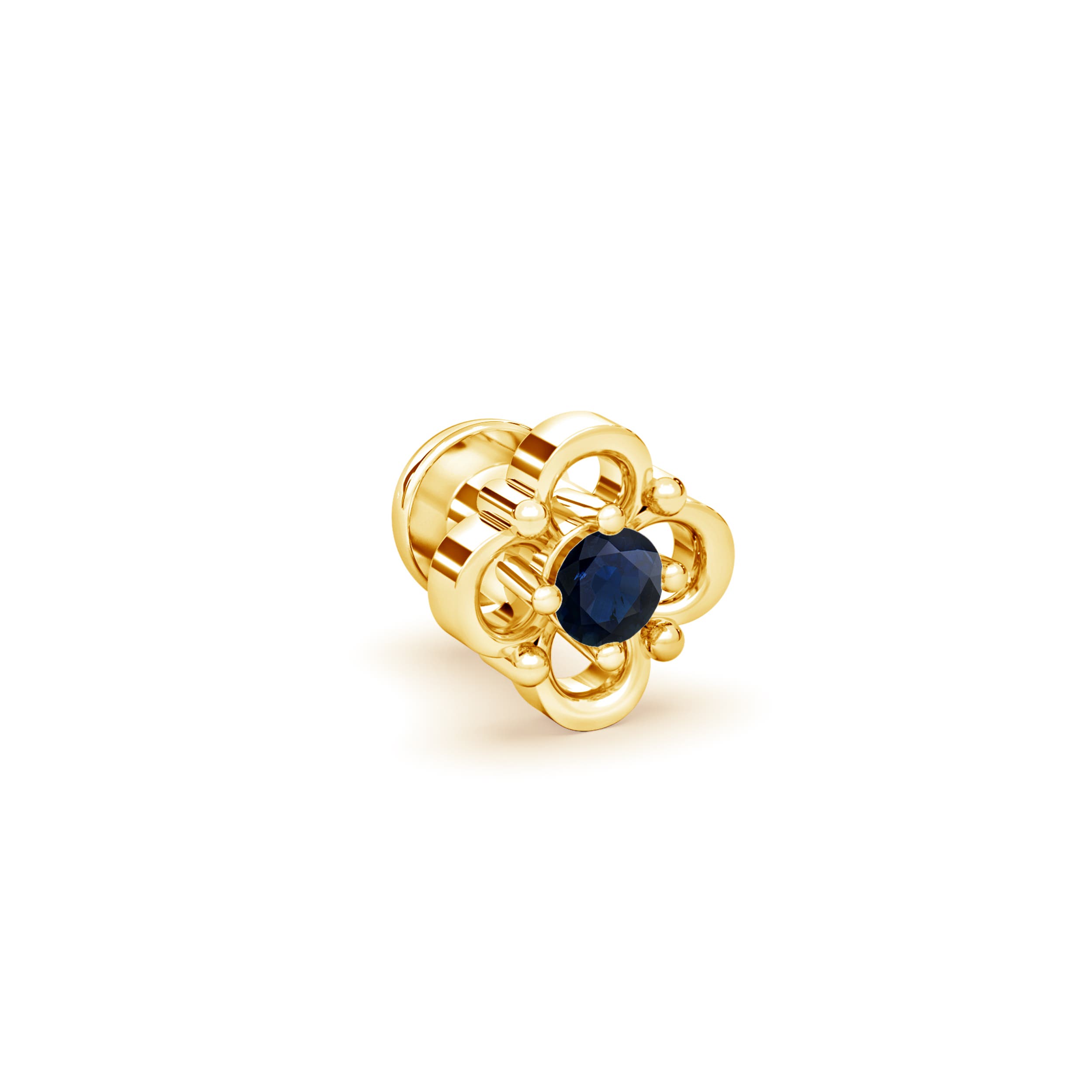 A - Blue Sapphire / 0.05 CT / 14 KT Yellow Gold