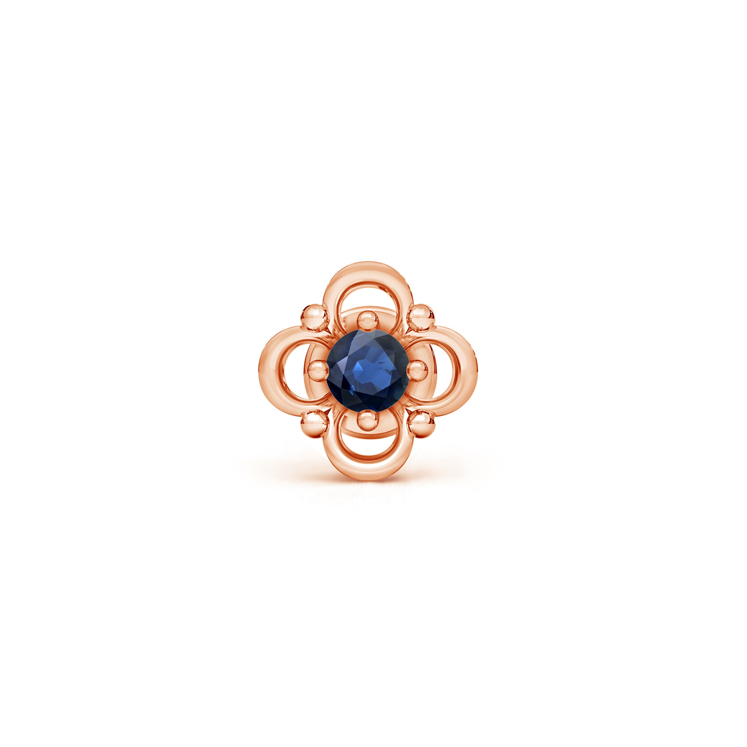 AA - Blue Sapphire / 0.05 CT / 14 KT Rose Gold