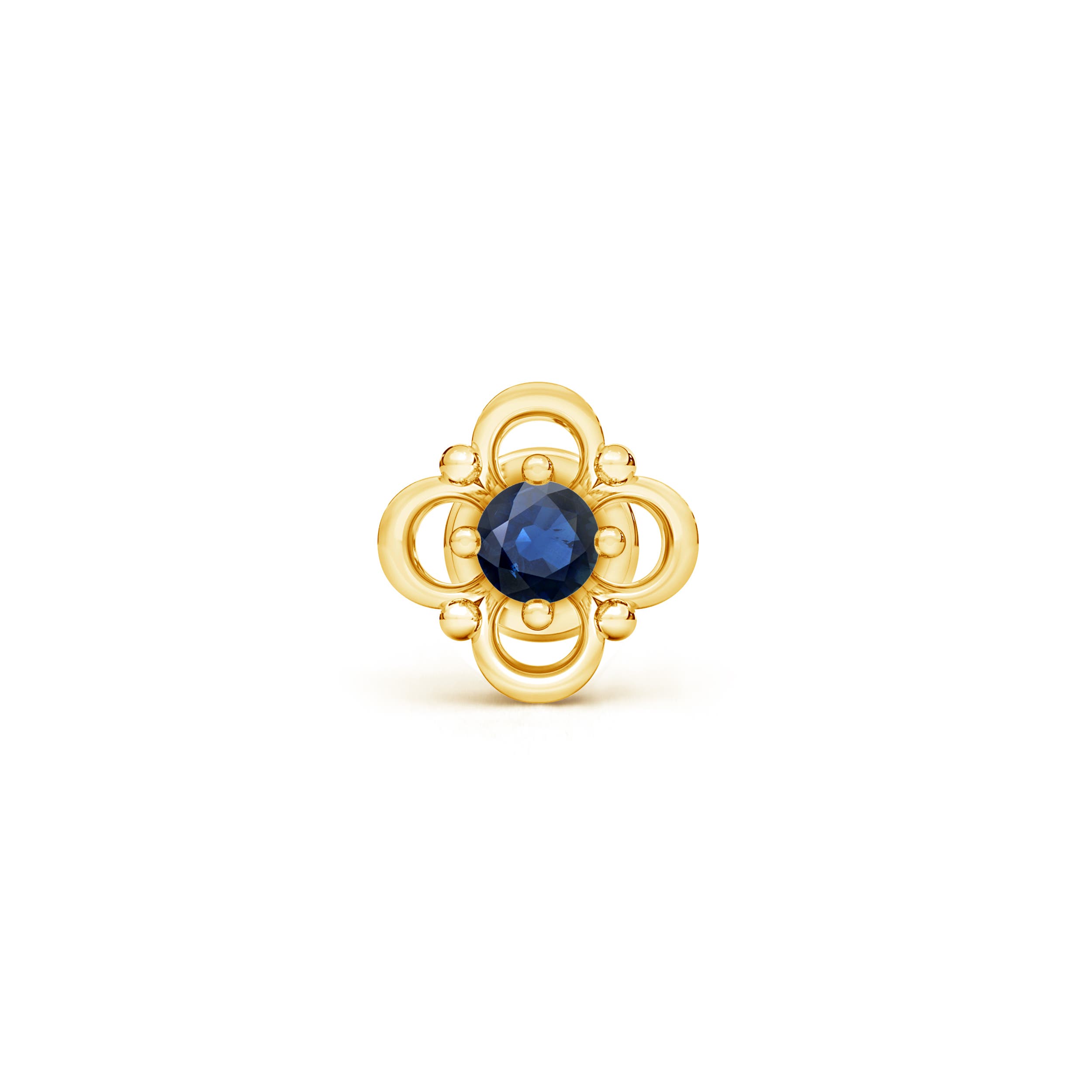 AA - Blue Sapphire / 0.05 CT / 14 KT Yellow Gold