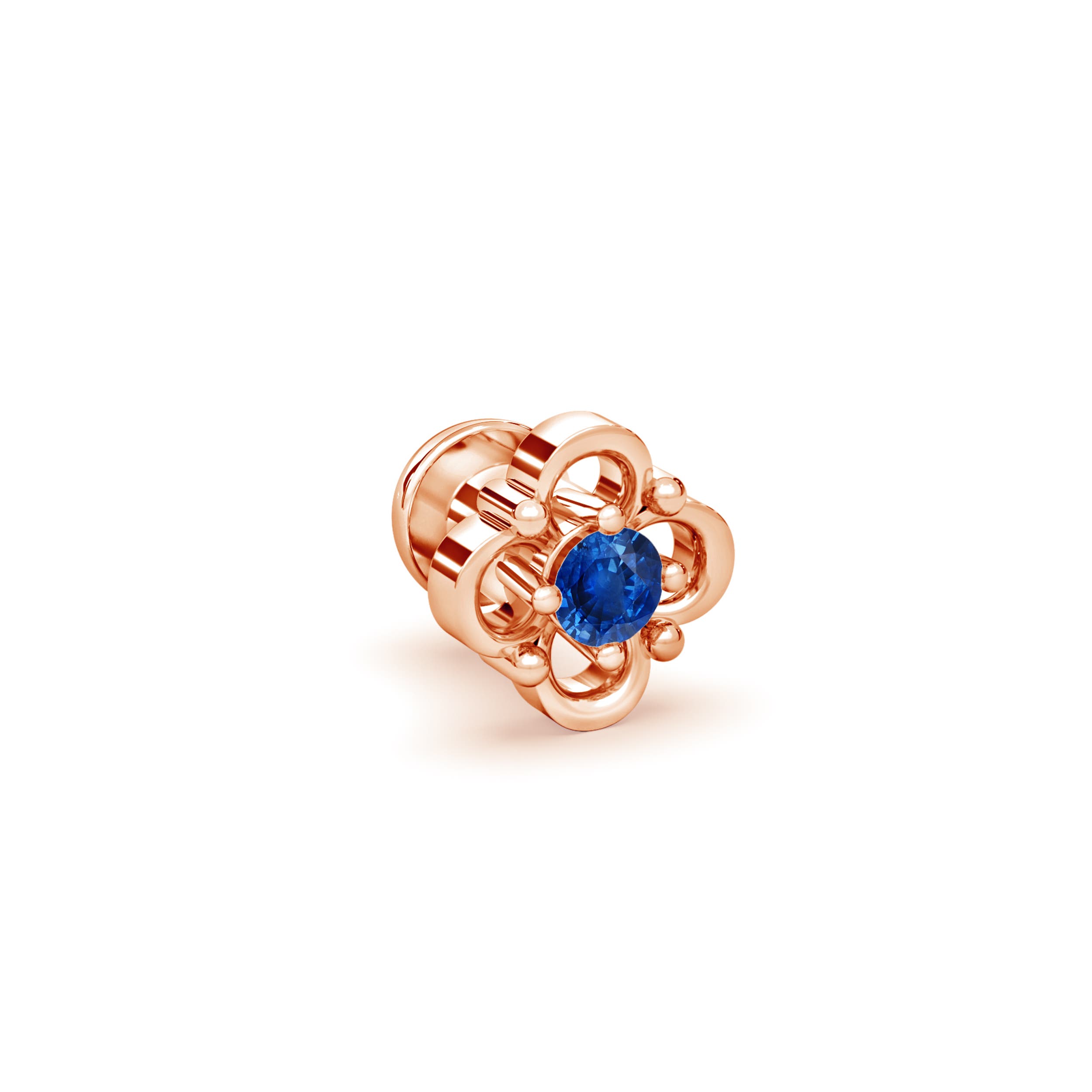 AAA - Blue Sapphire / 0.05 CT / 14 KT Rose Gold