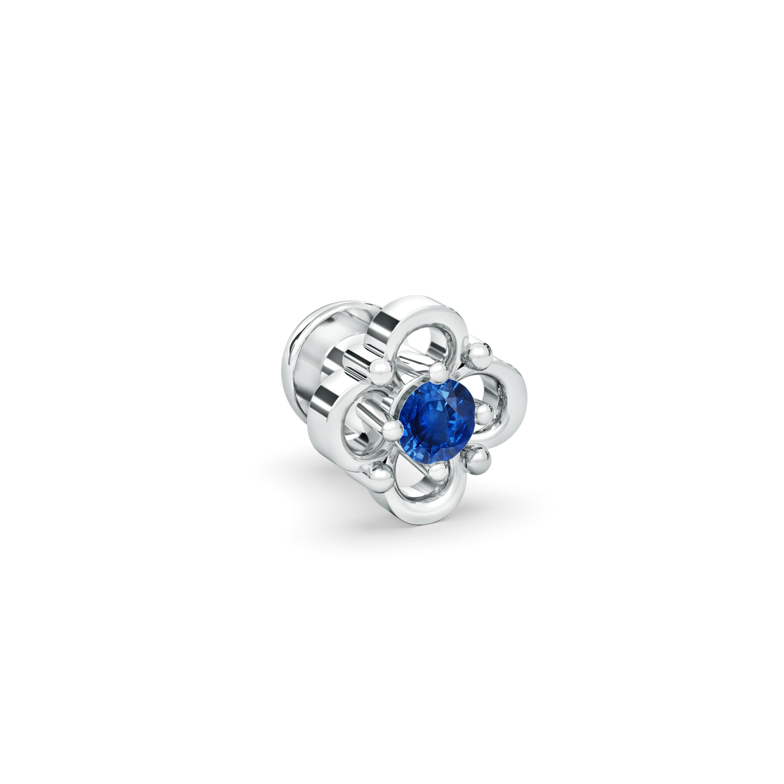 AAA - Blue Sapphire / 0.05 CT / 14 KT White Gold