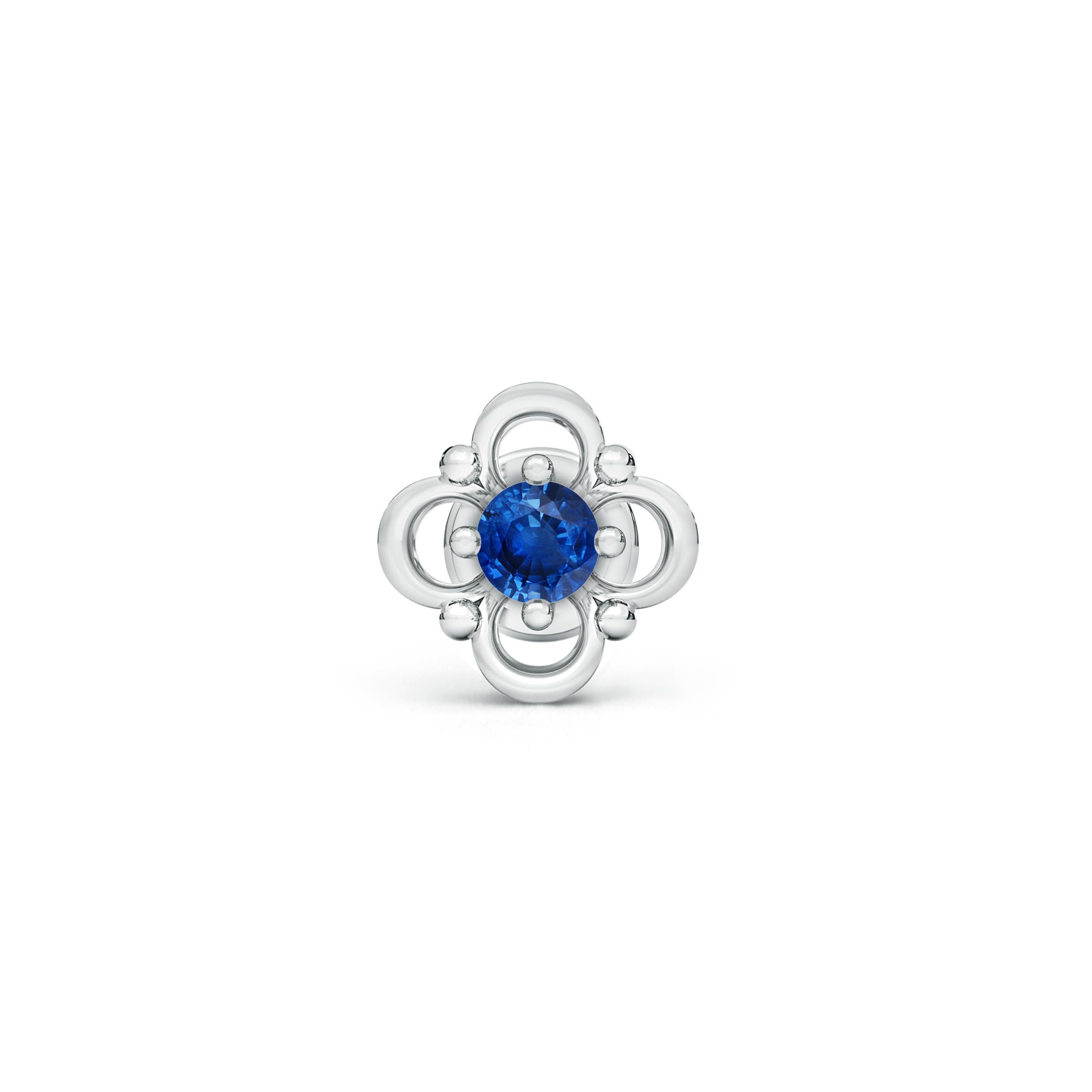 AAA - Blue Sapphire / 0.05 CT / 14 KT White Gold