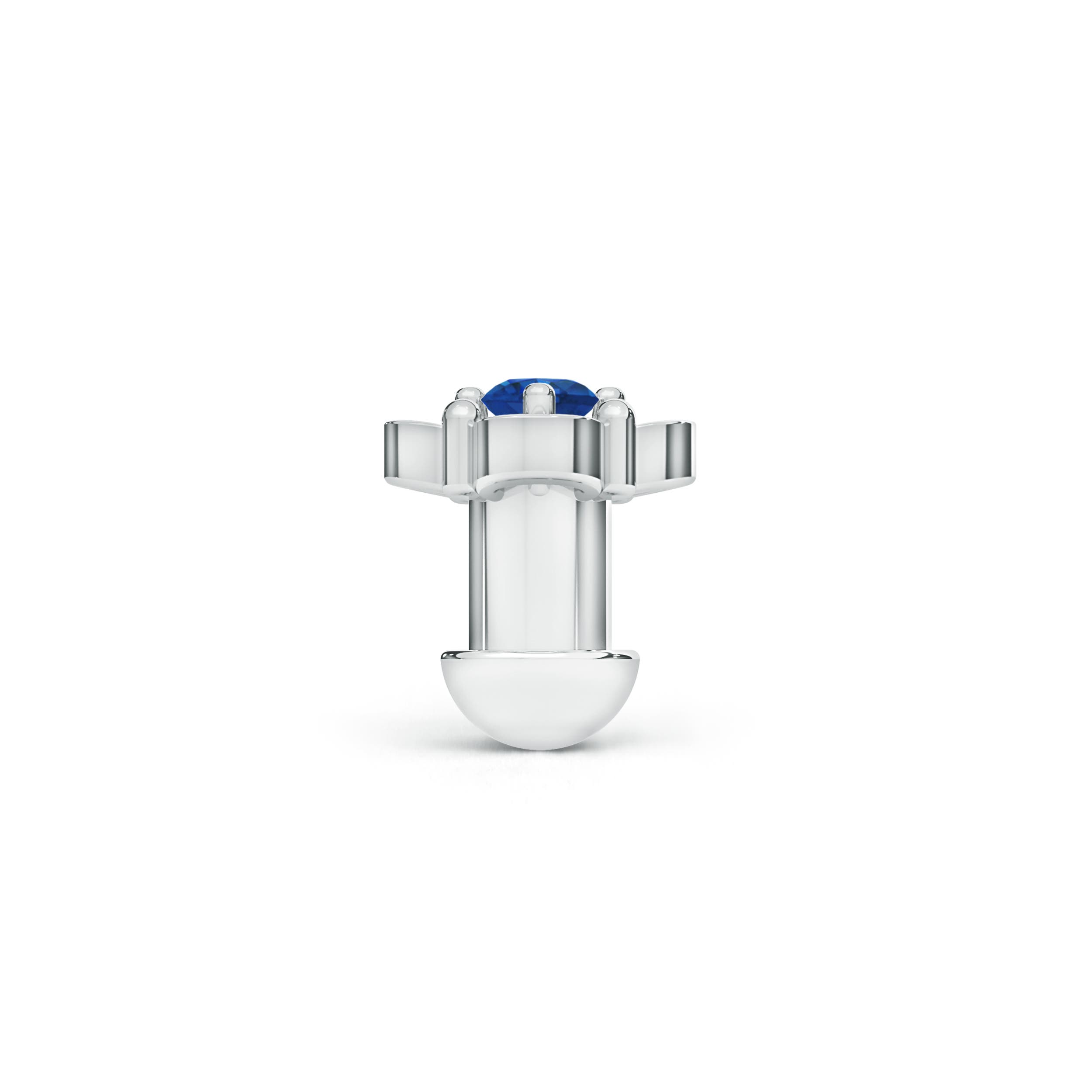 AAA - Blue Sapphire / 0.05 CT / 14 KT White Gold