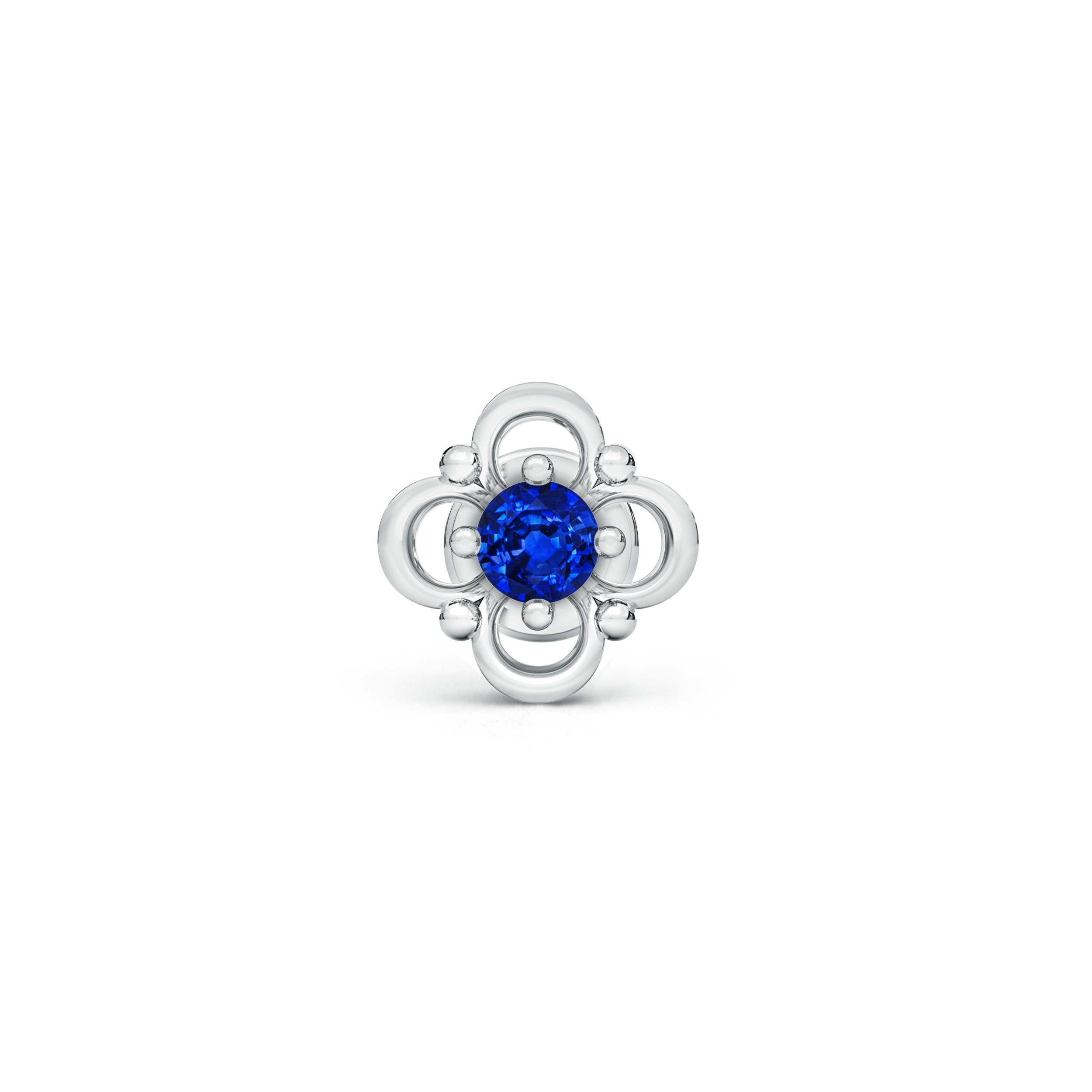 AAAA - Blue Sapphire / 0.05 CT / 14 KT White Gold