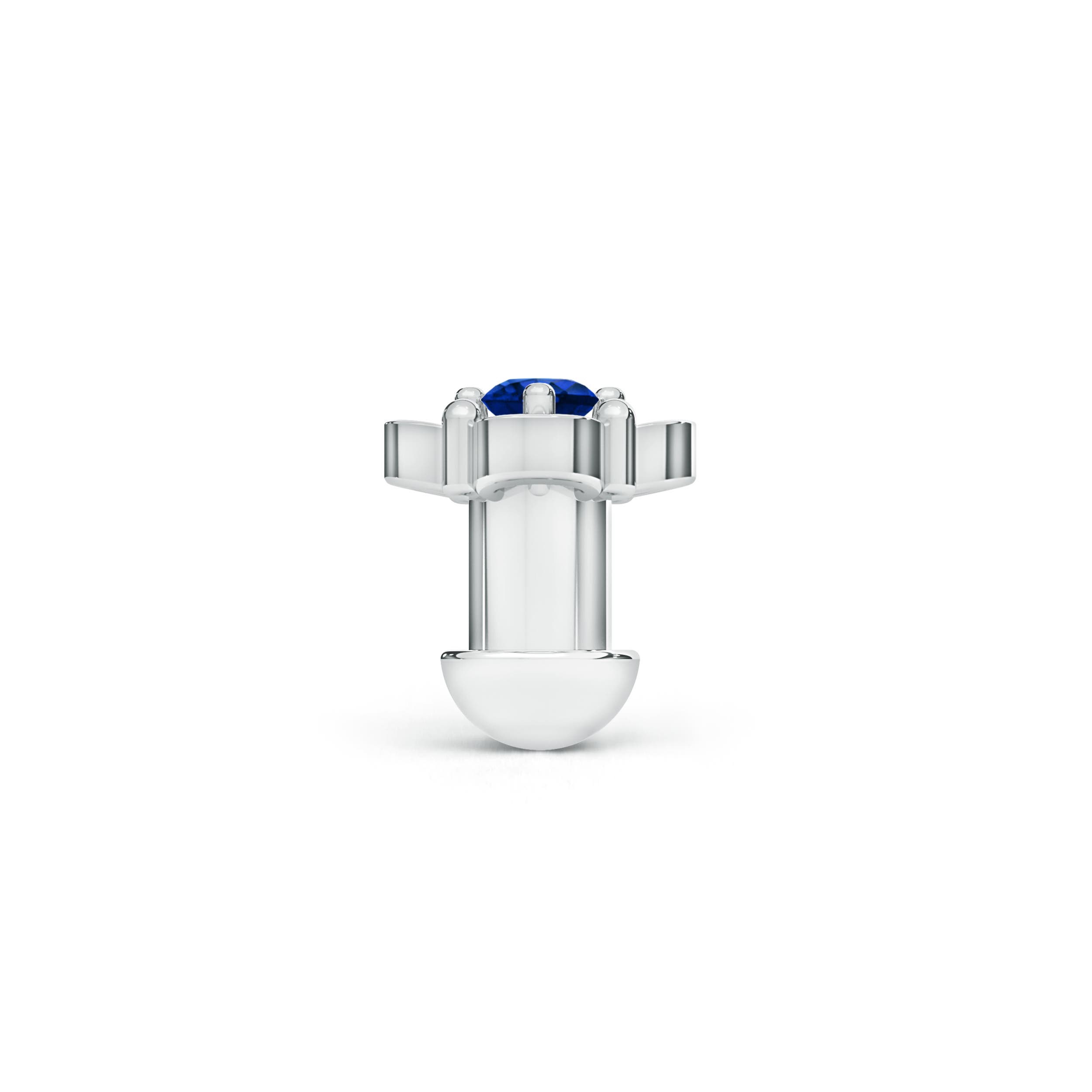 AAAA - Blue Sapphire / 0.05 CT / 14 KT White Gold