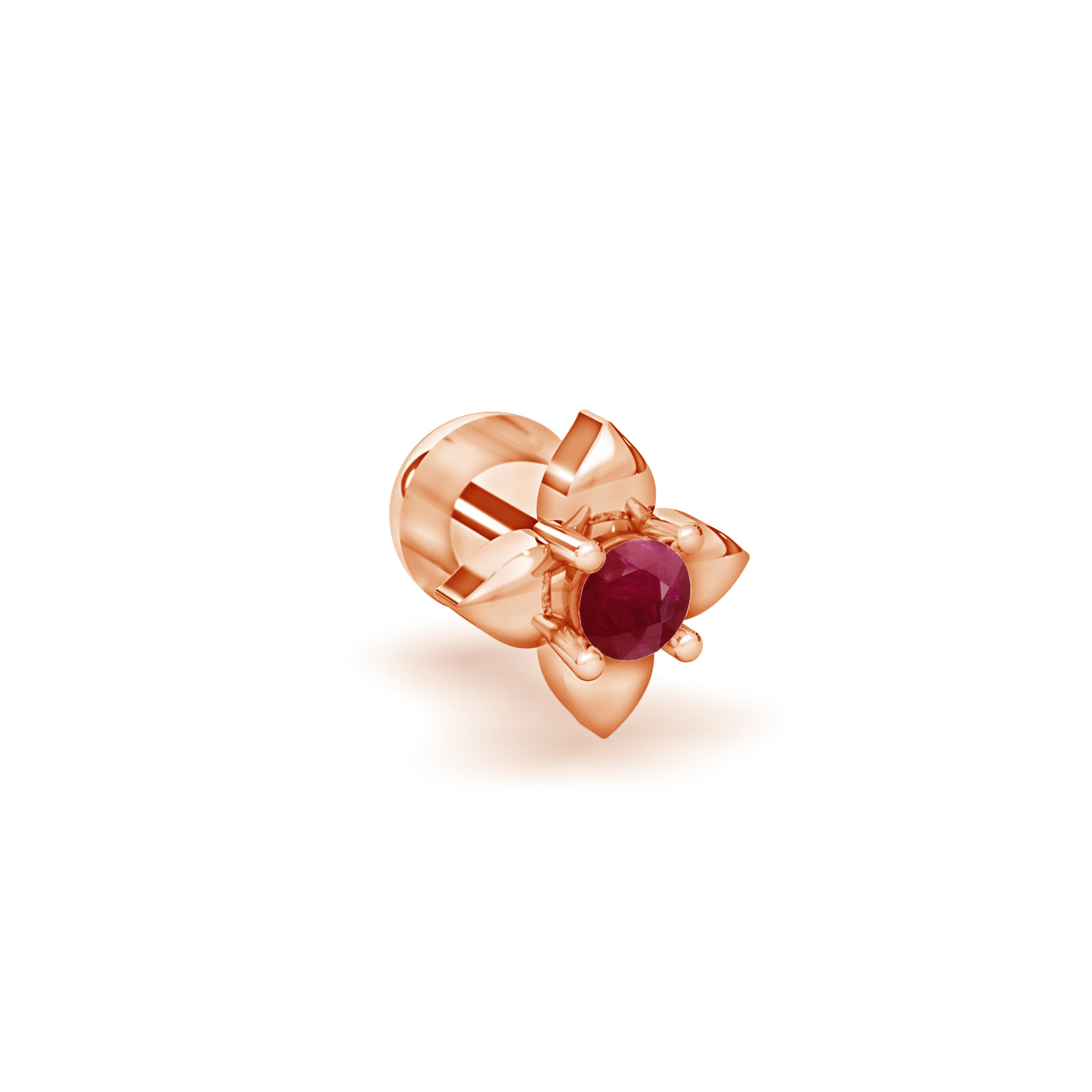 A - Ruby / 0.038 CT / 14 KT Rose Gold