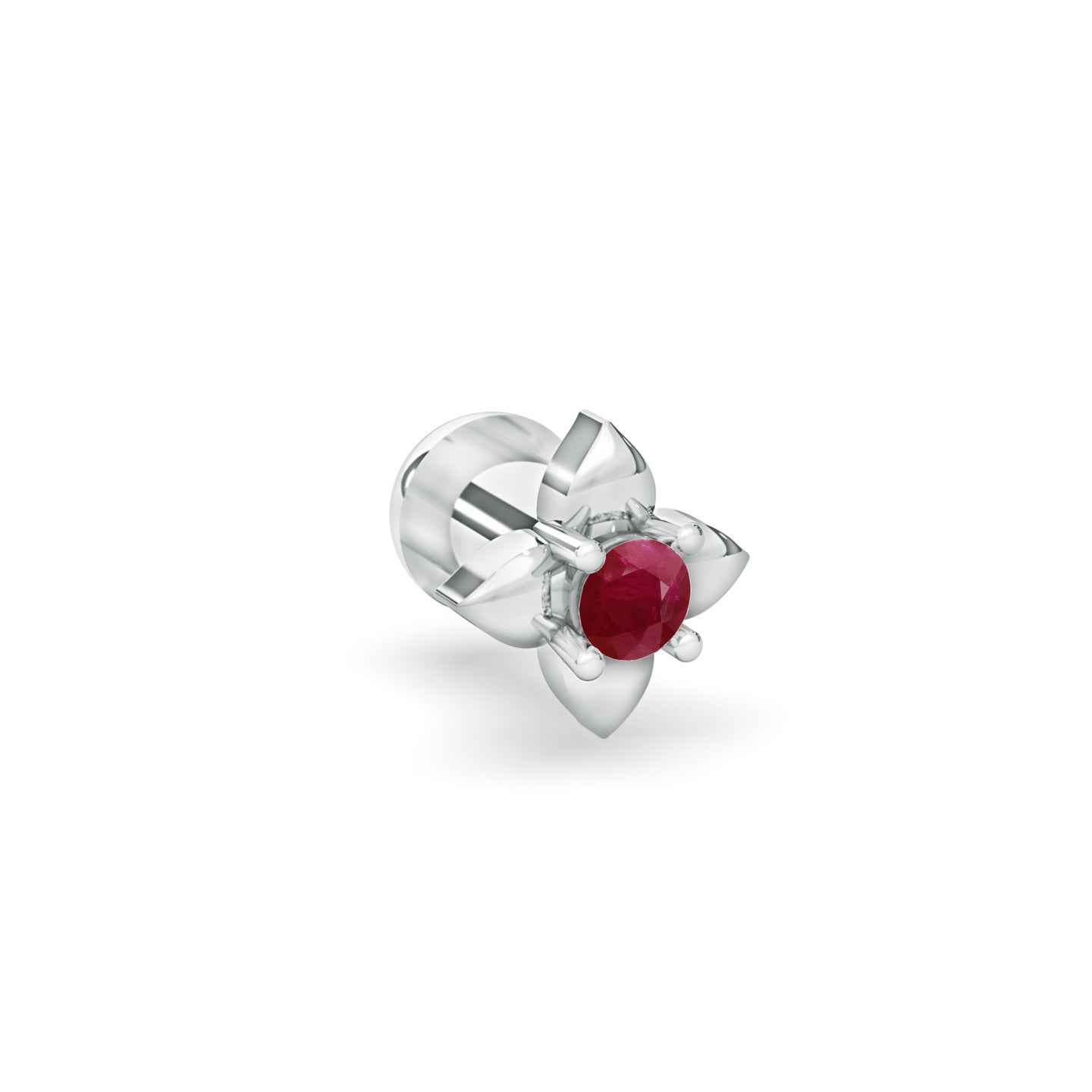 North-South Star Solitaire Ruby Watch Button
