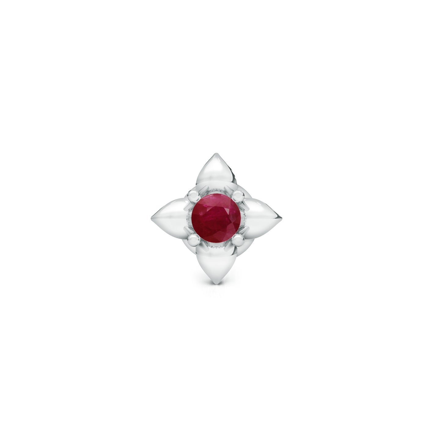 North-South Star Solitaire Ruby Watch Button