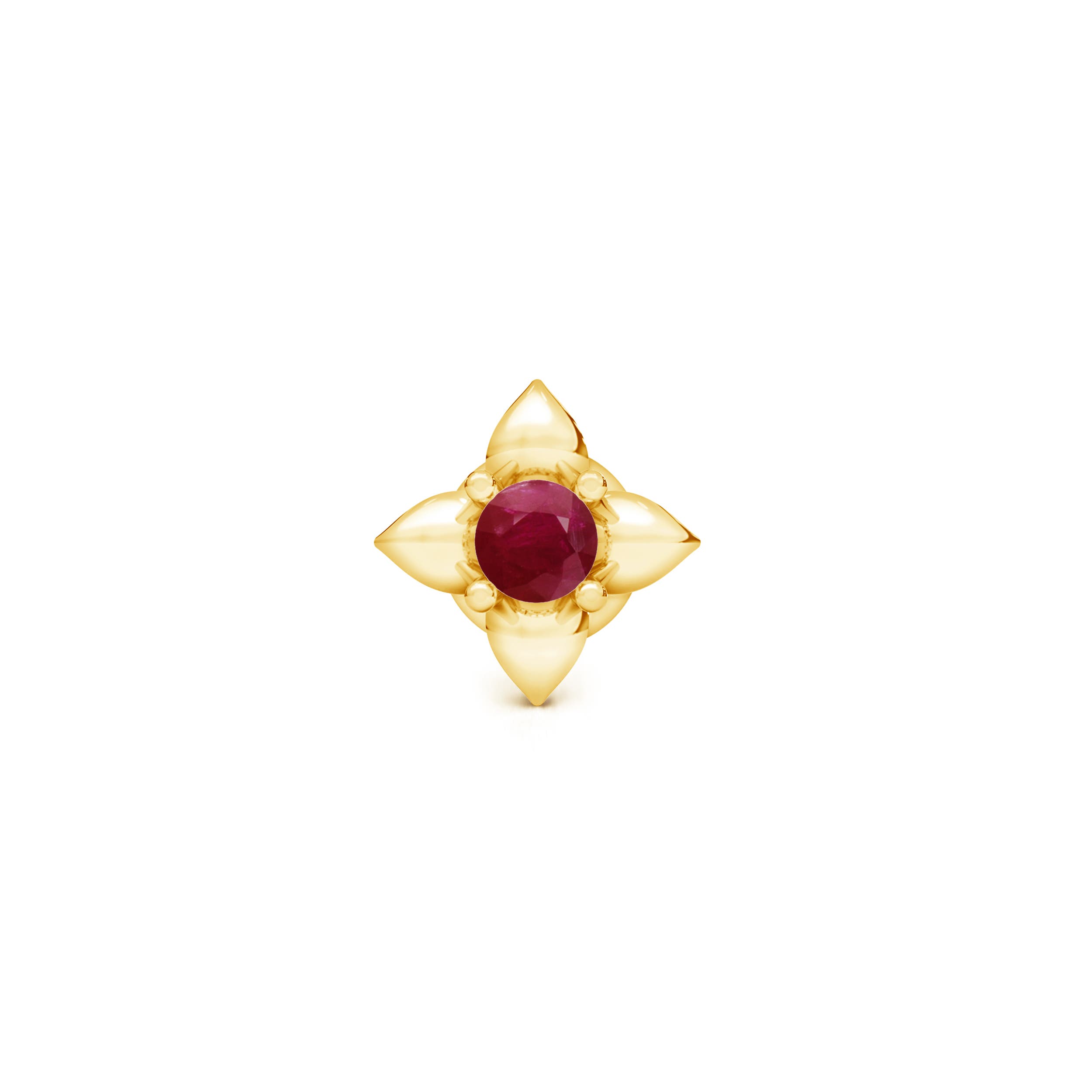 A - Ruby / 0.038 CT / 14 KT Yellow Gold