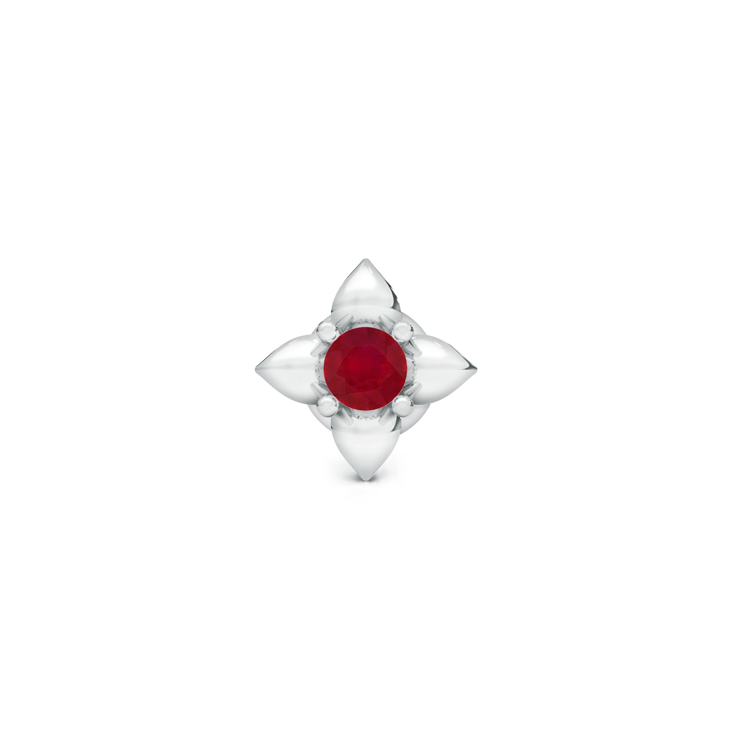 AA - Ruby / 0.038 CT / 14 KT White Gold