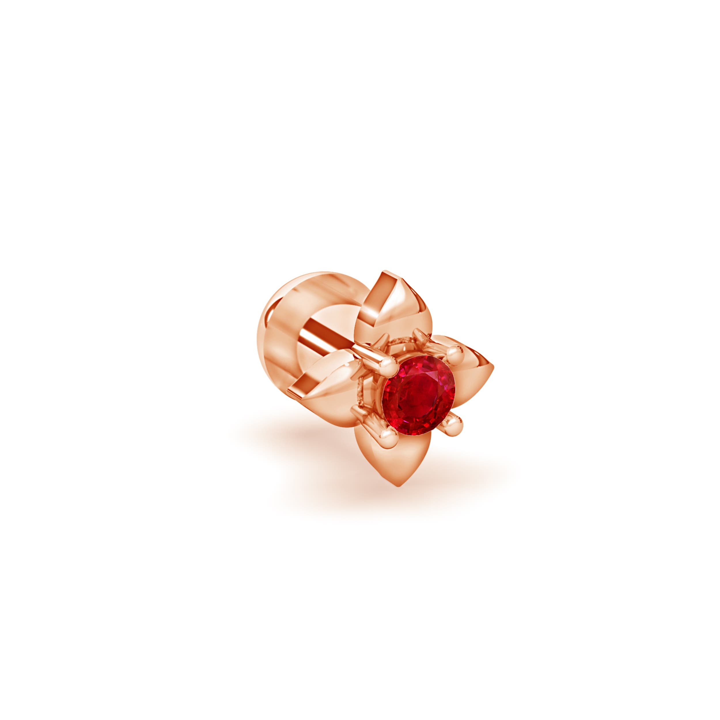 AAA - Ruby / 0.038 CT / 14 KT Rose Gold