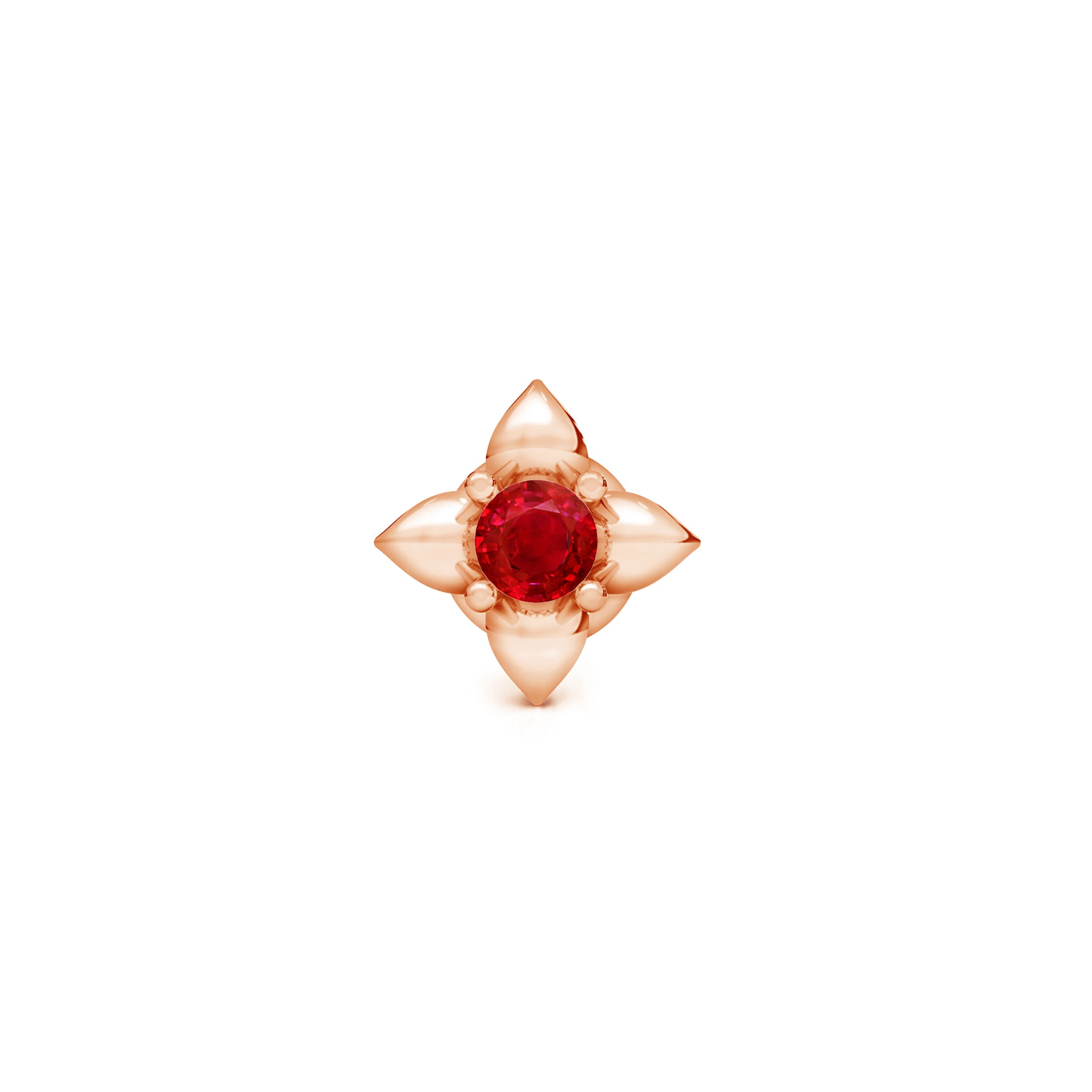 AAA - Ruby / 0.038 CT / 14 KT Rose Gold