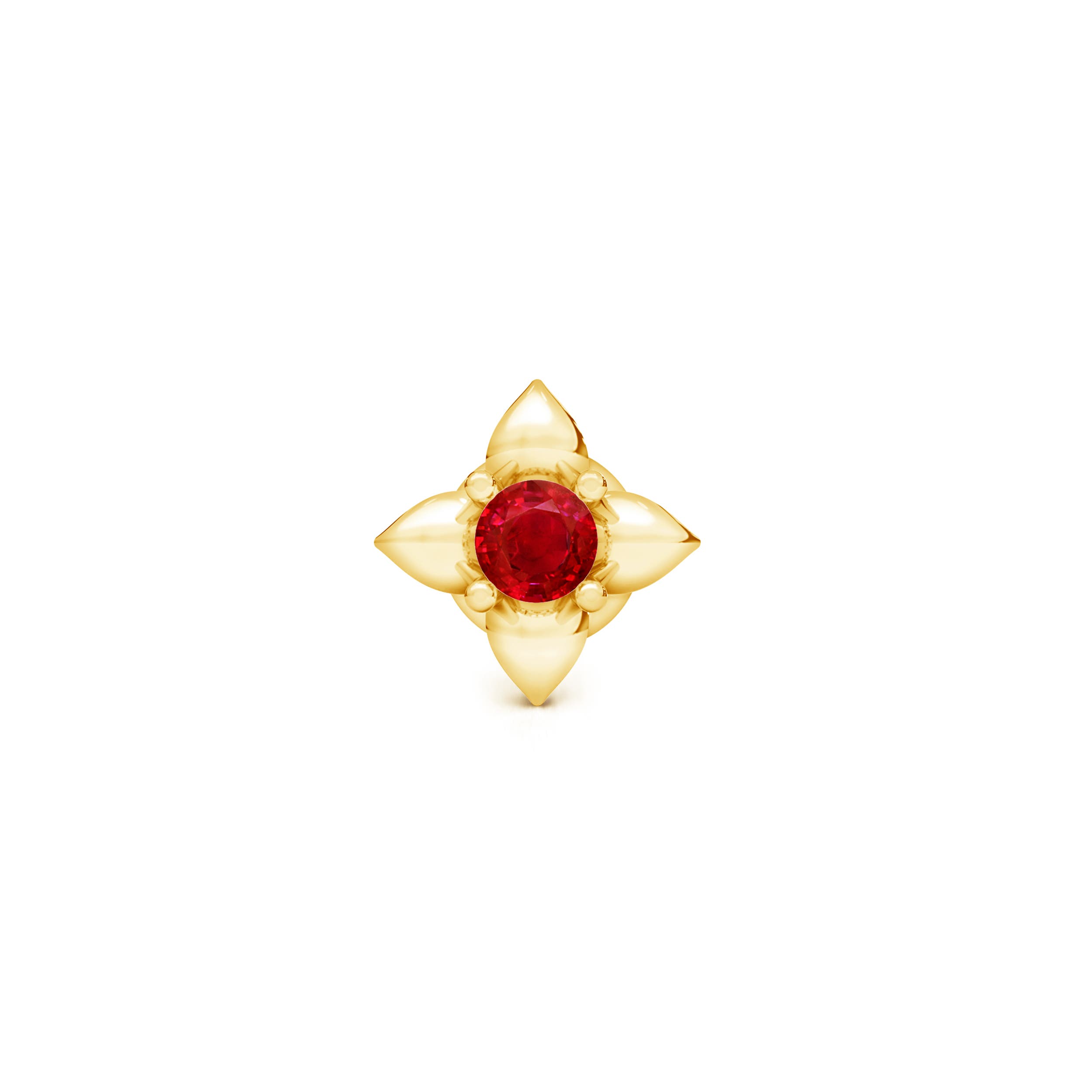 AAA - Ruby / 0.038 CT / 14 KT Yellow Gold