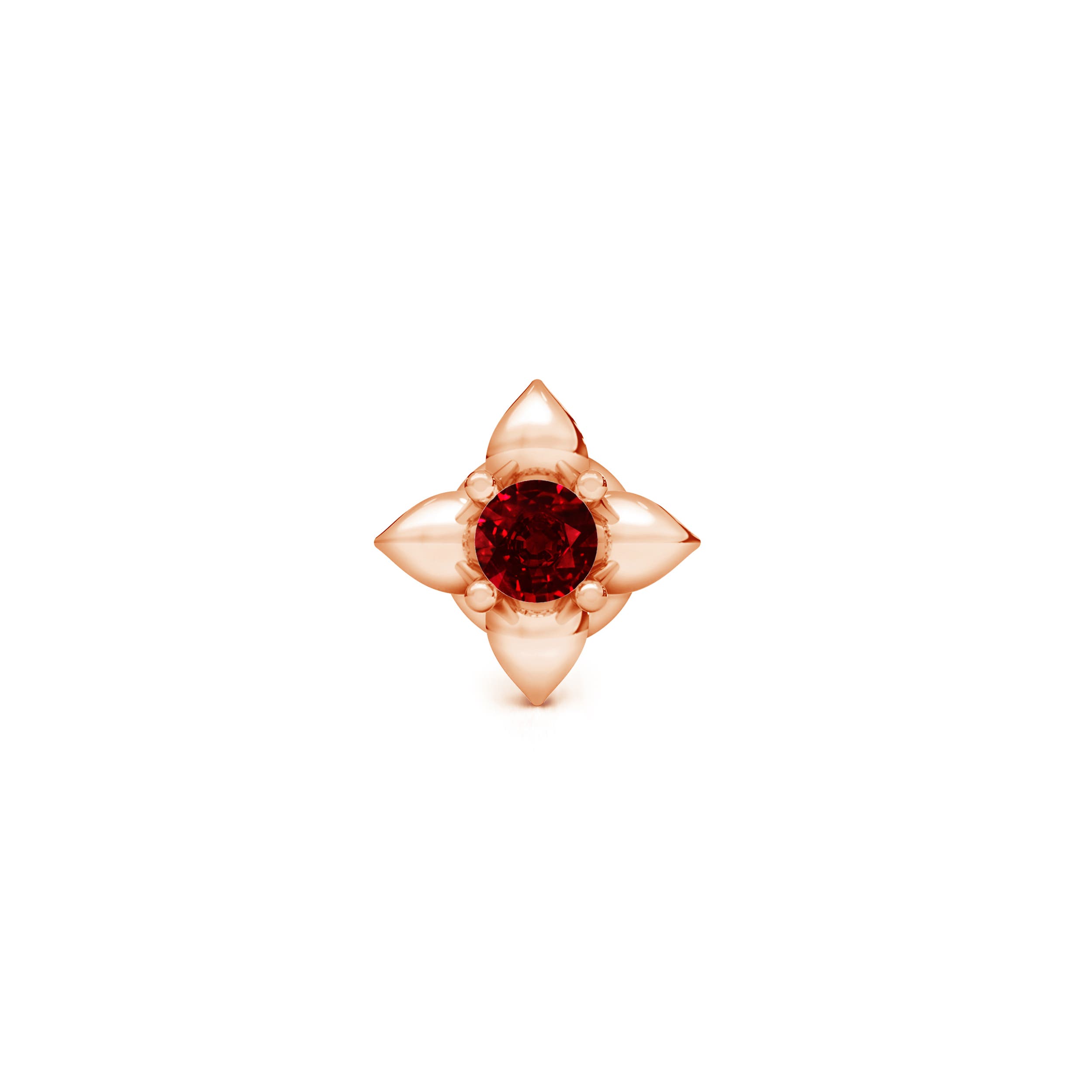 AAAA - Ruby / 0.038 CT / 14 KT Rose Gold