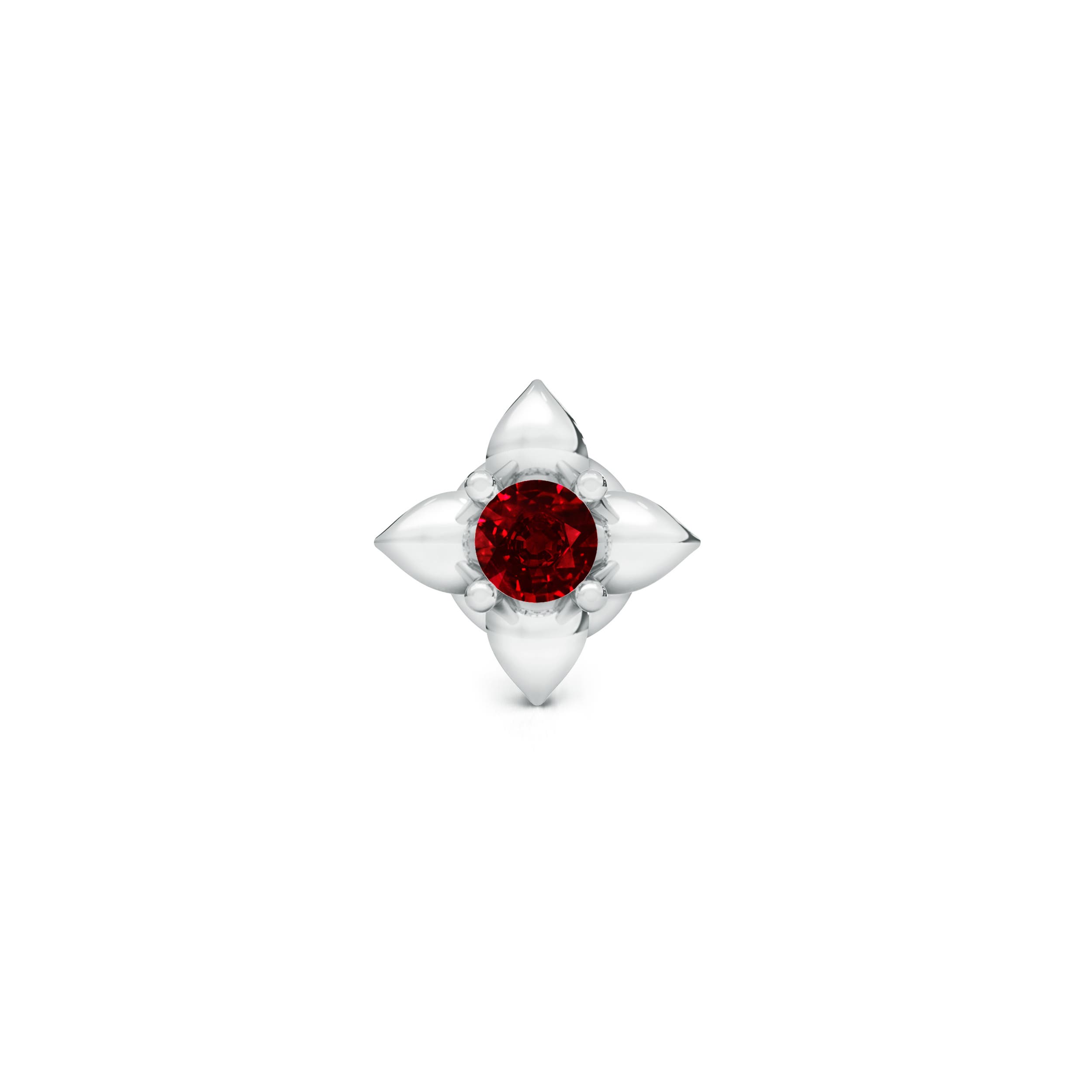 AAAA - Ruby / 0.038 CT / 14 KT White Gold