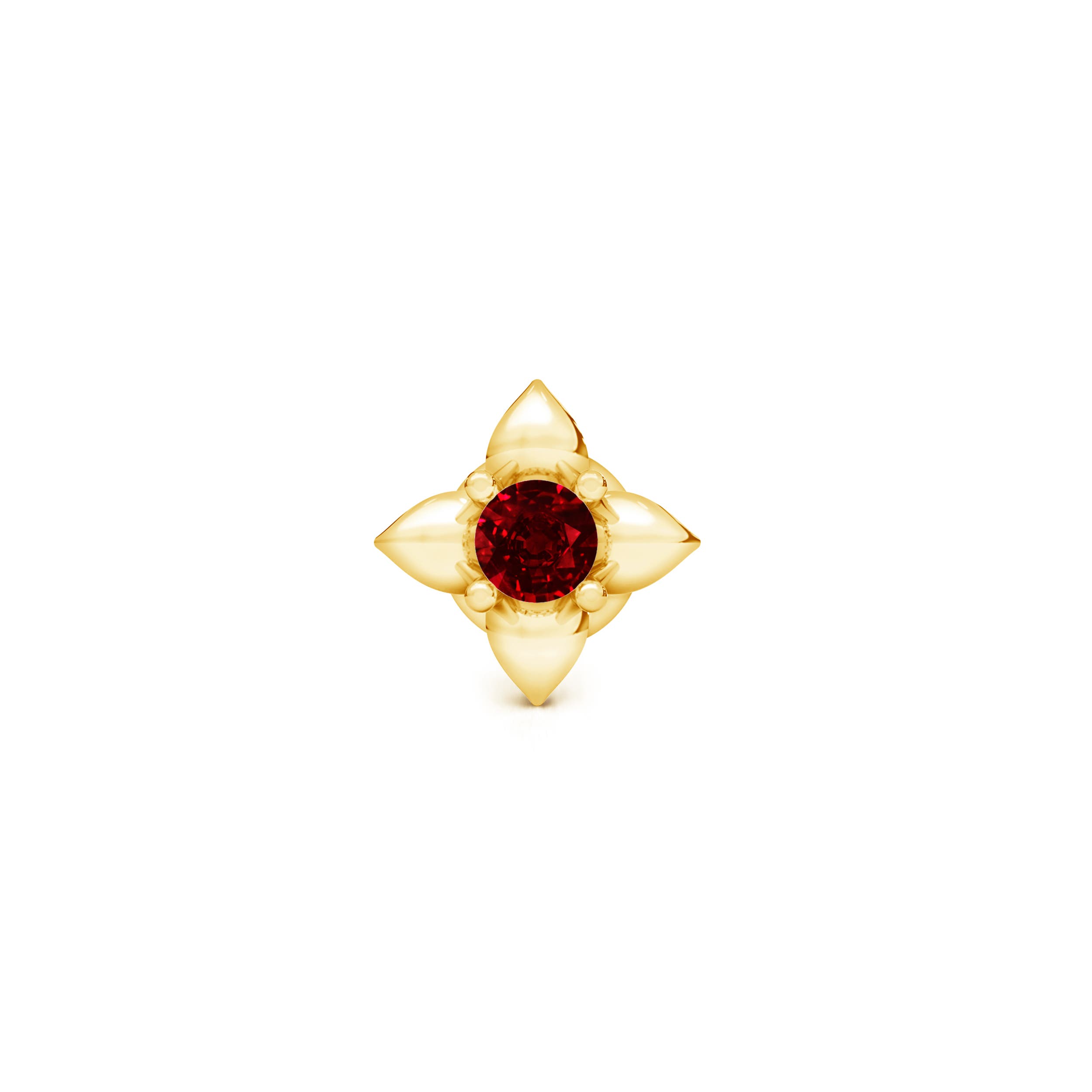 AAAA - Ruby / 0.038 CT / 14 KT Yellow Gold