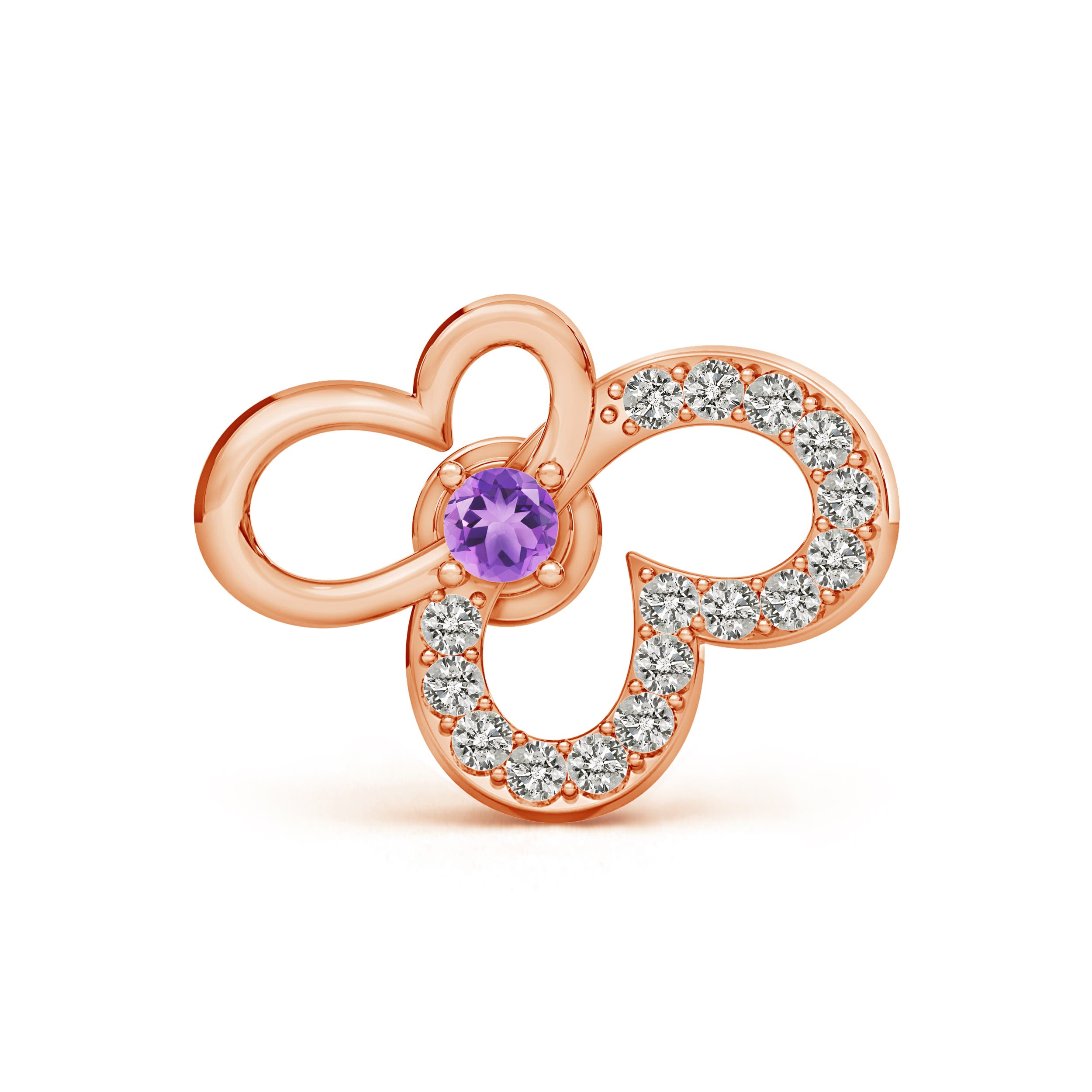 A - Amethyst / 0.11 CT / 14 KT Rose Gold