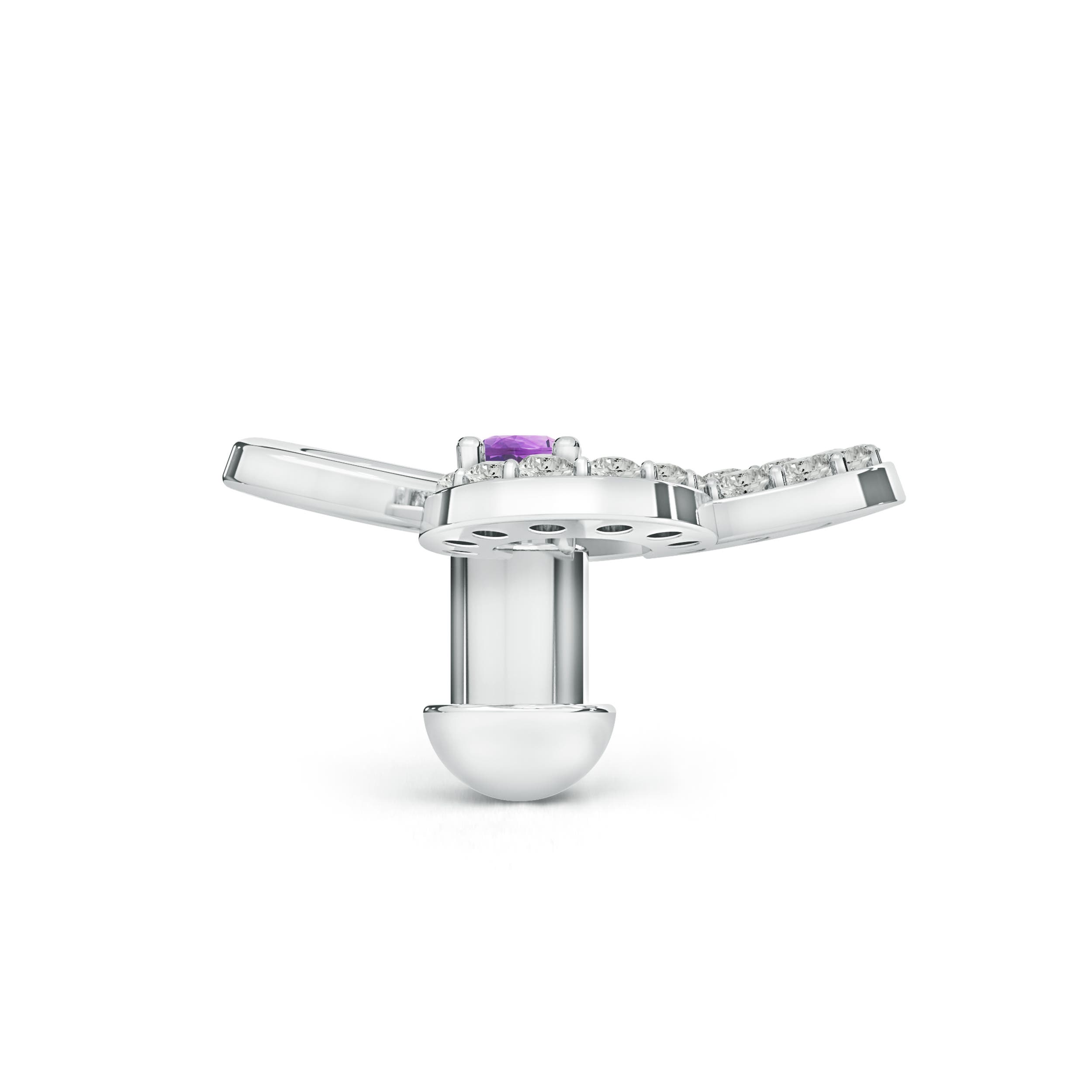 A - Amethyst / 0.11 CT / 14 KT White Gold