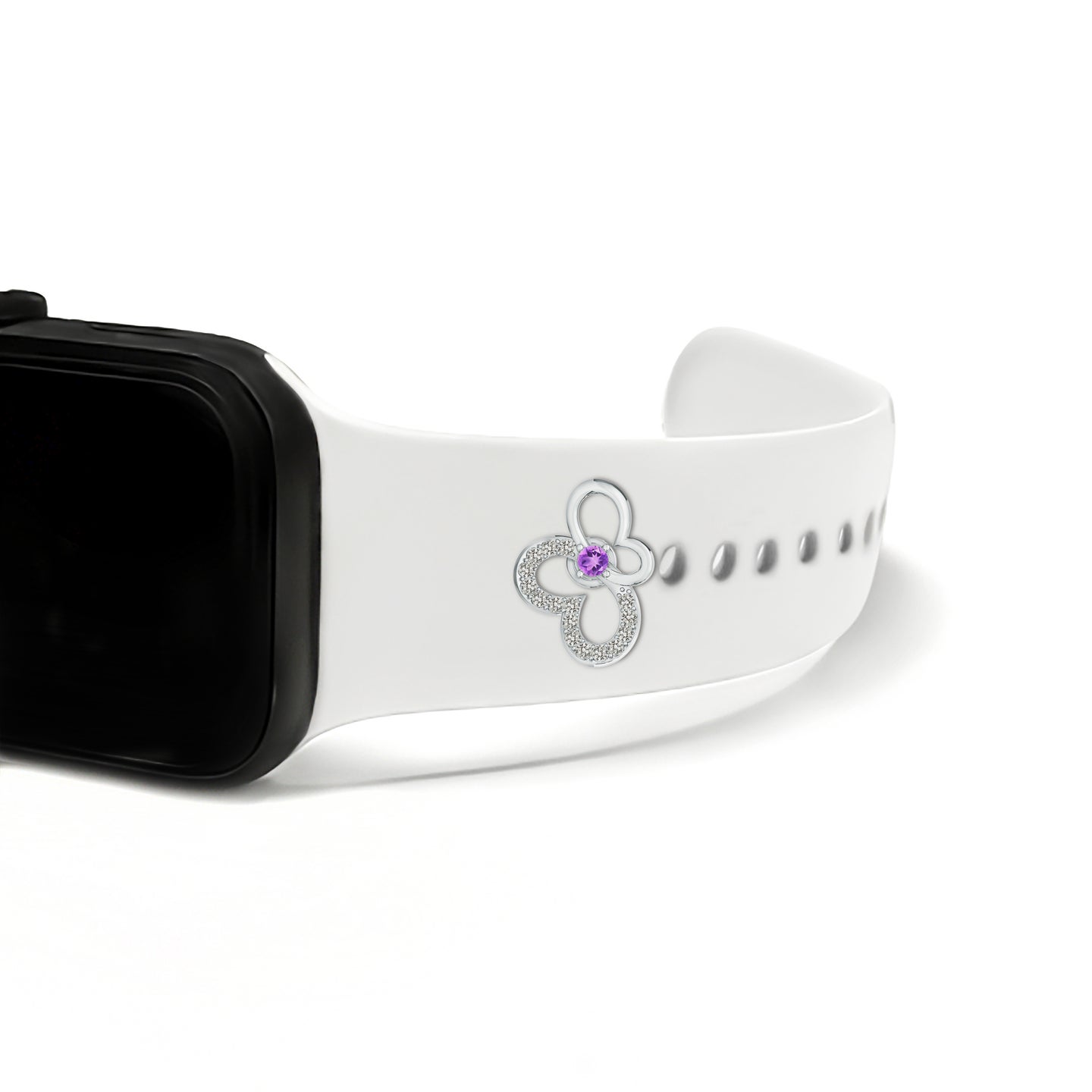 Amethyst and Diamond Butterfly Watch Button