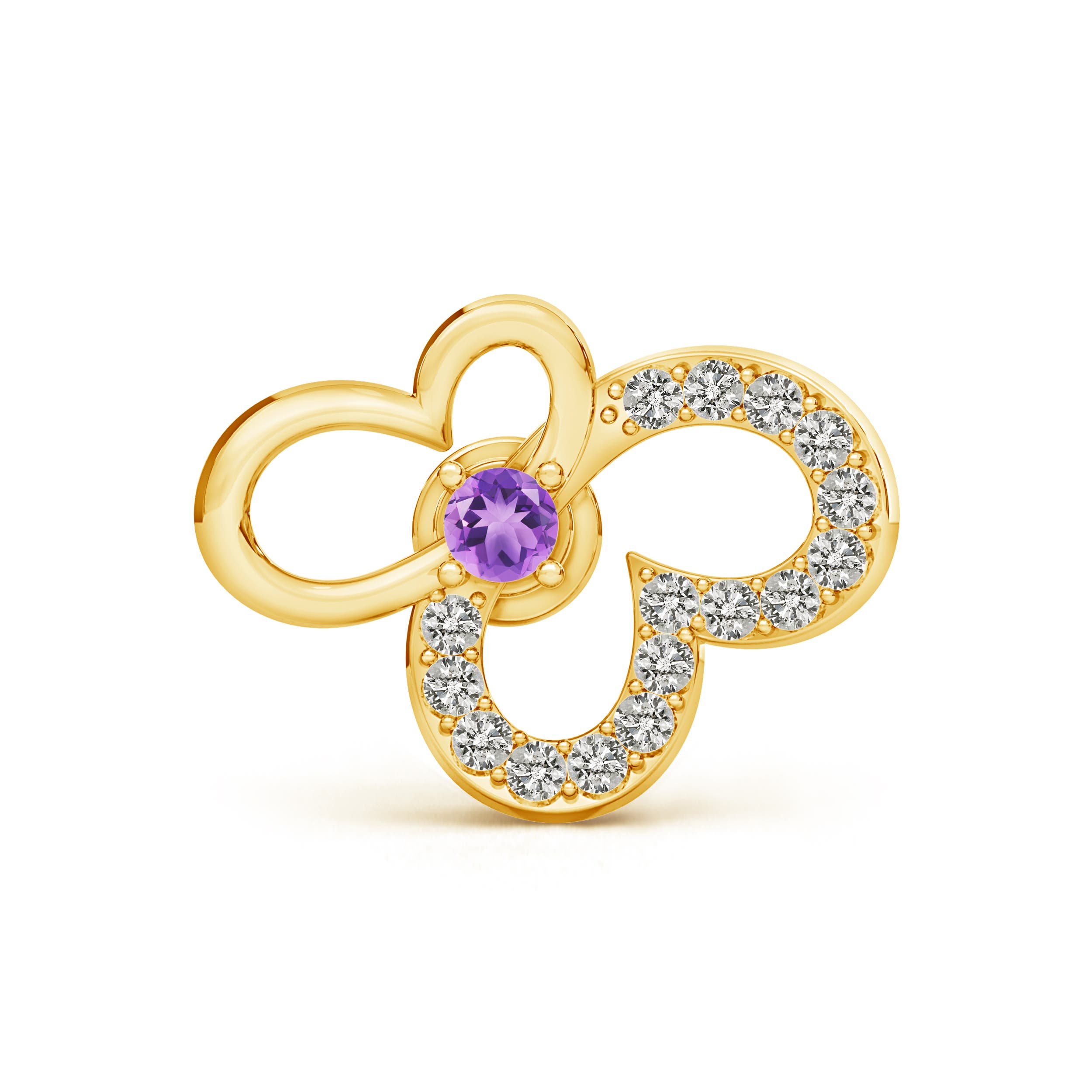 A - Amethyst / 0.11 CT / 14 KT Yellow Gold