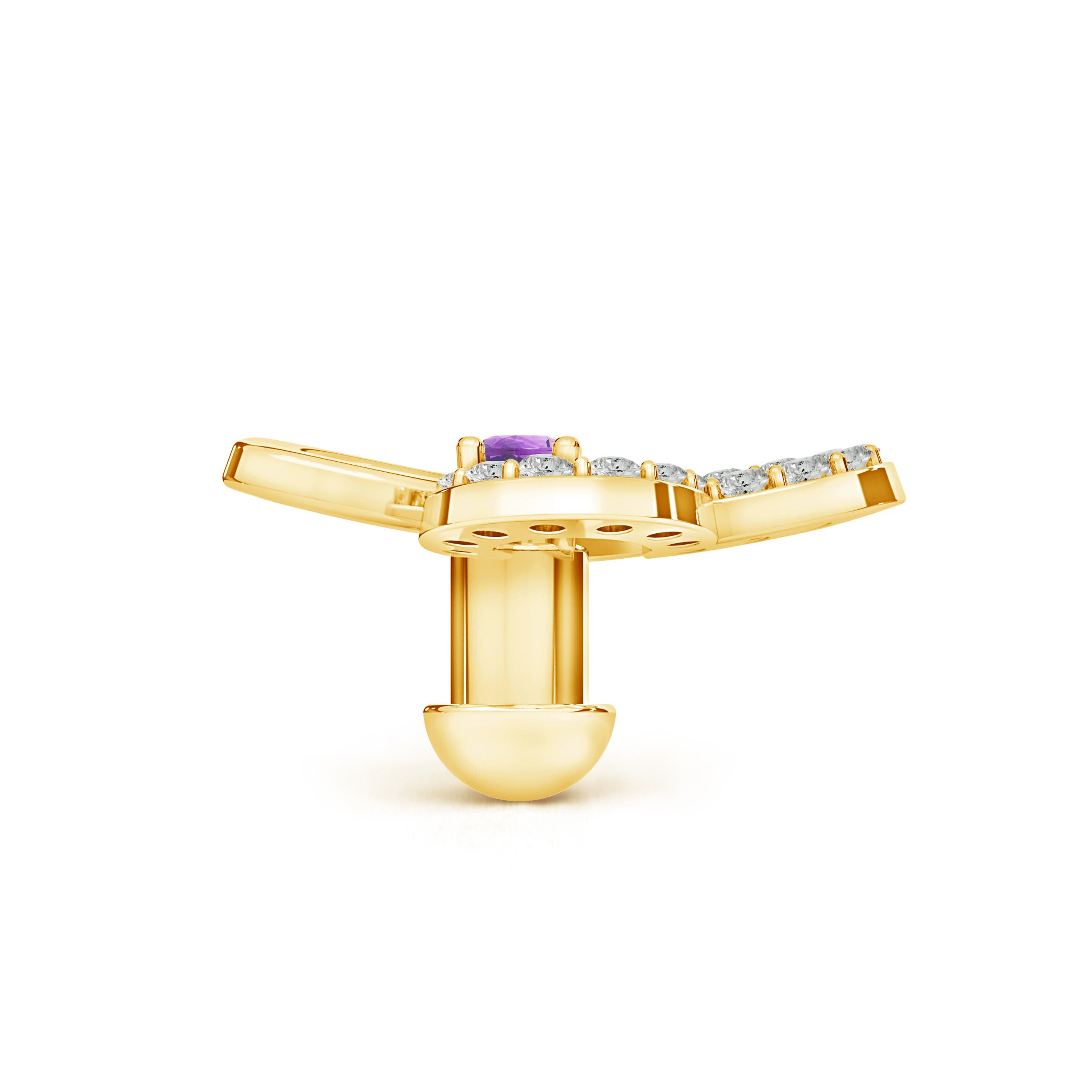 A - Amethyst / 0.11 CT / 14 KT Yellow Gold