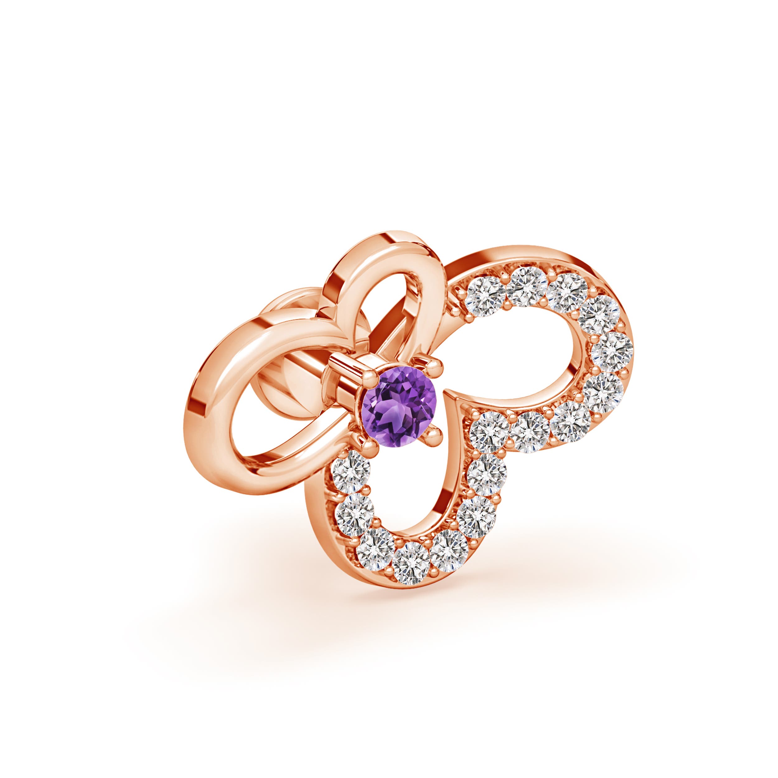 AA - Amethyst / 0.11 CT / 14 KT Rose Gold