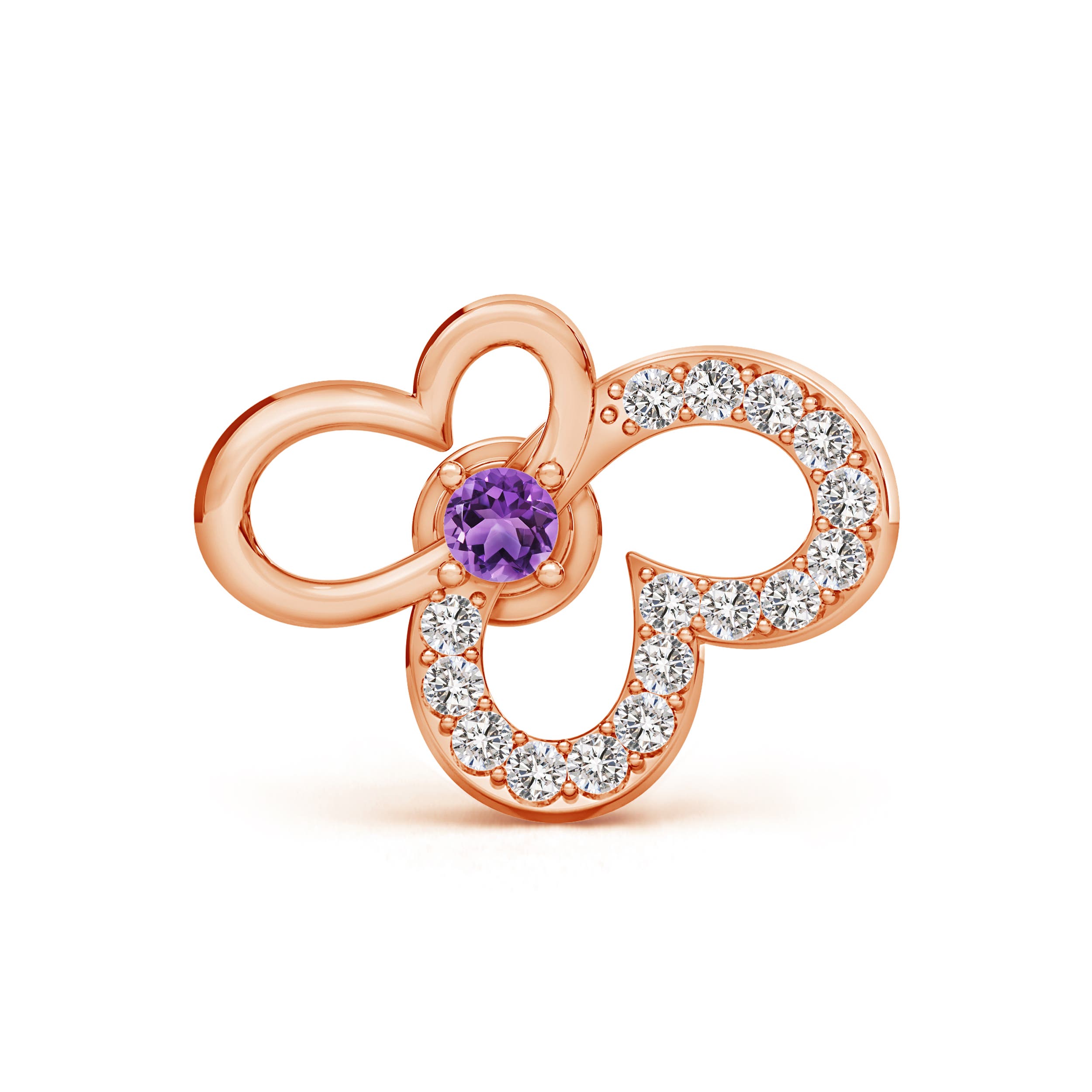 AA - Amethyst / 0.11 CT / 14 KT Rose Gold