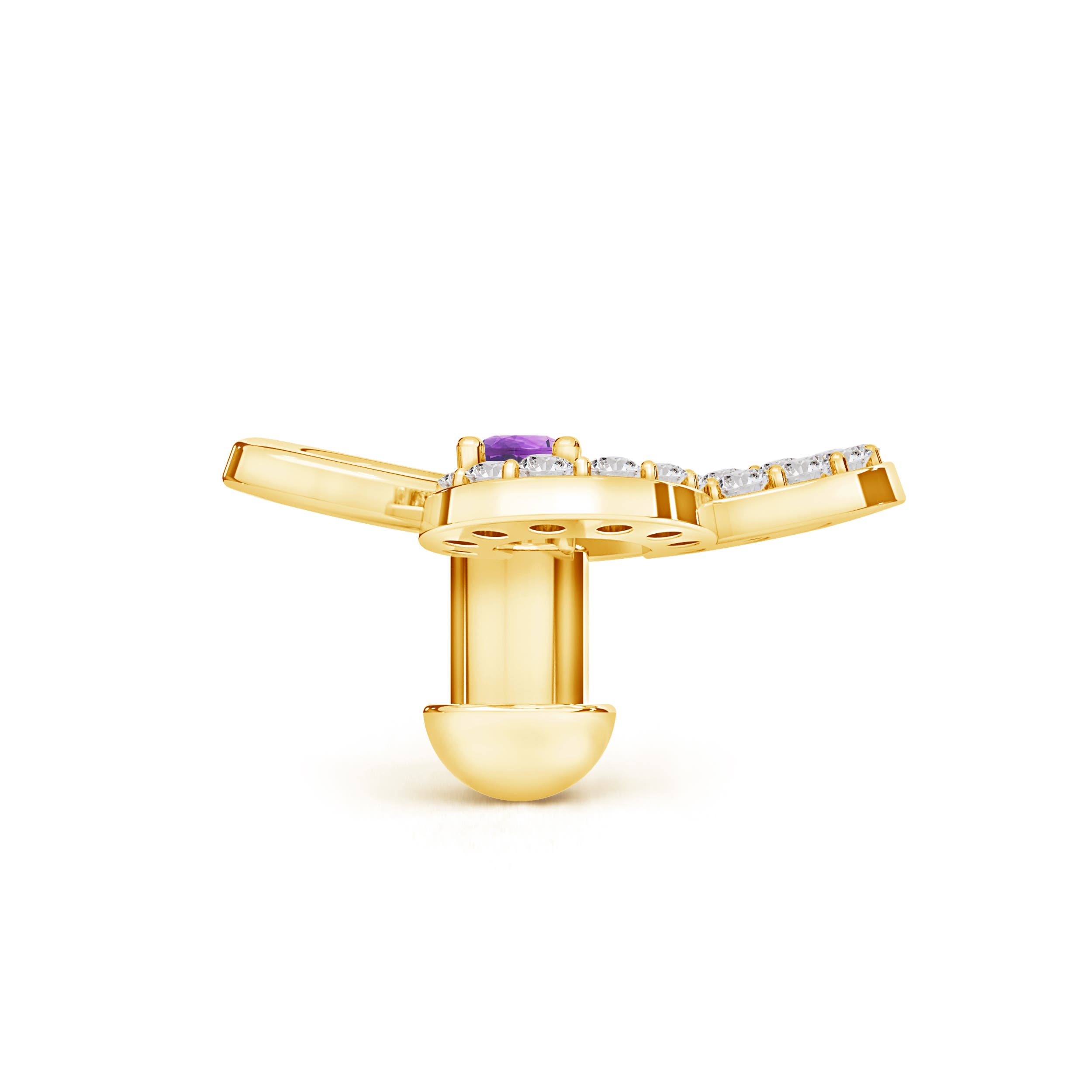 AA - Amethyst / 0.11 CT / 14 KT Yellow Gold