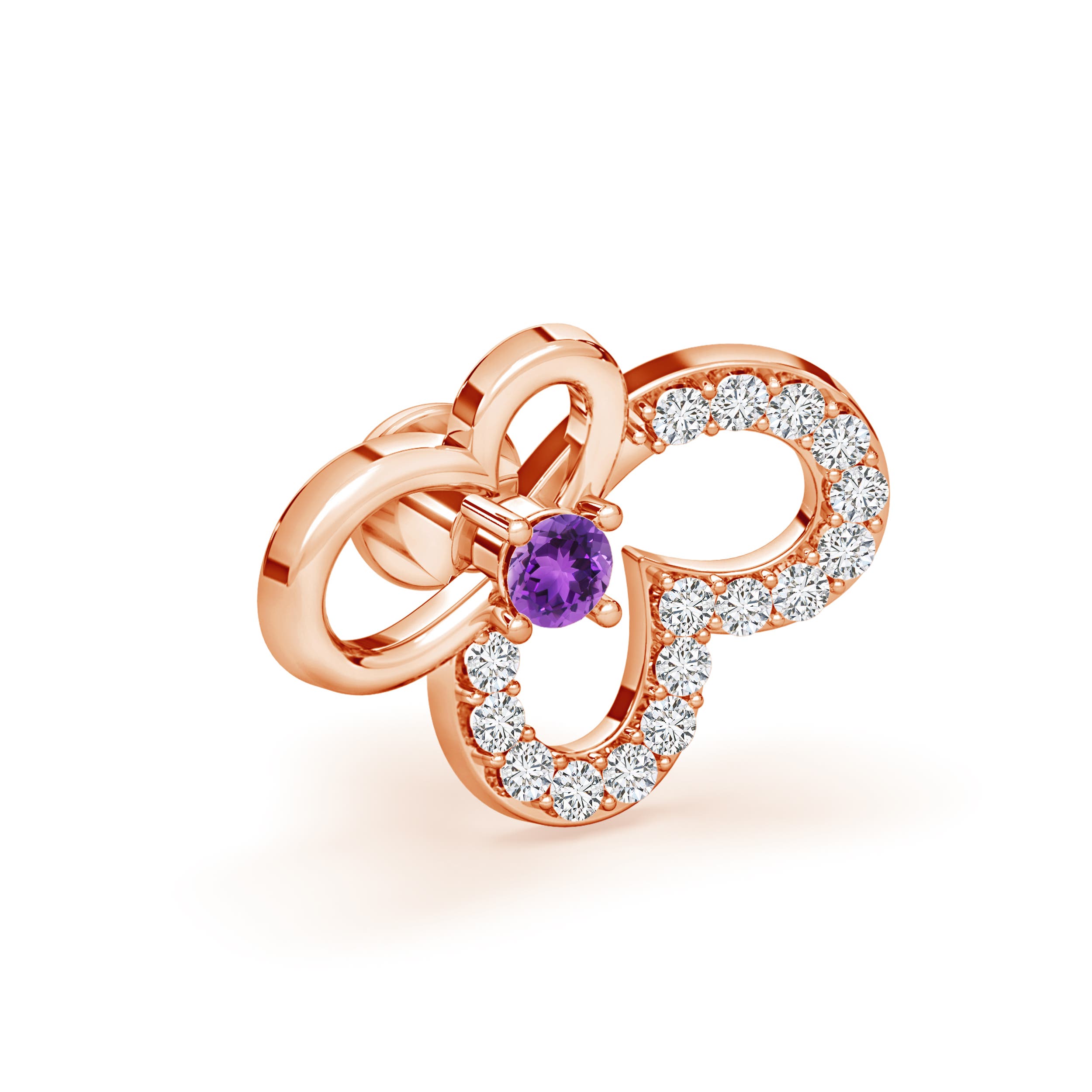 AAA - Amethyst / 0.11 CT / 14 KT Rose Gold