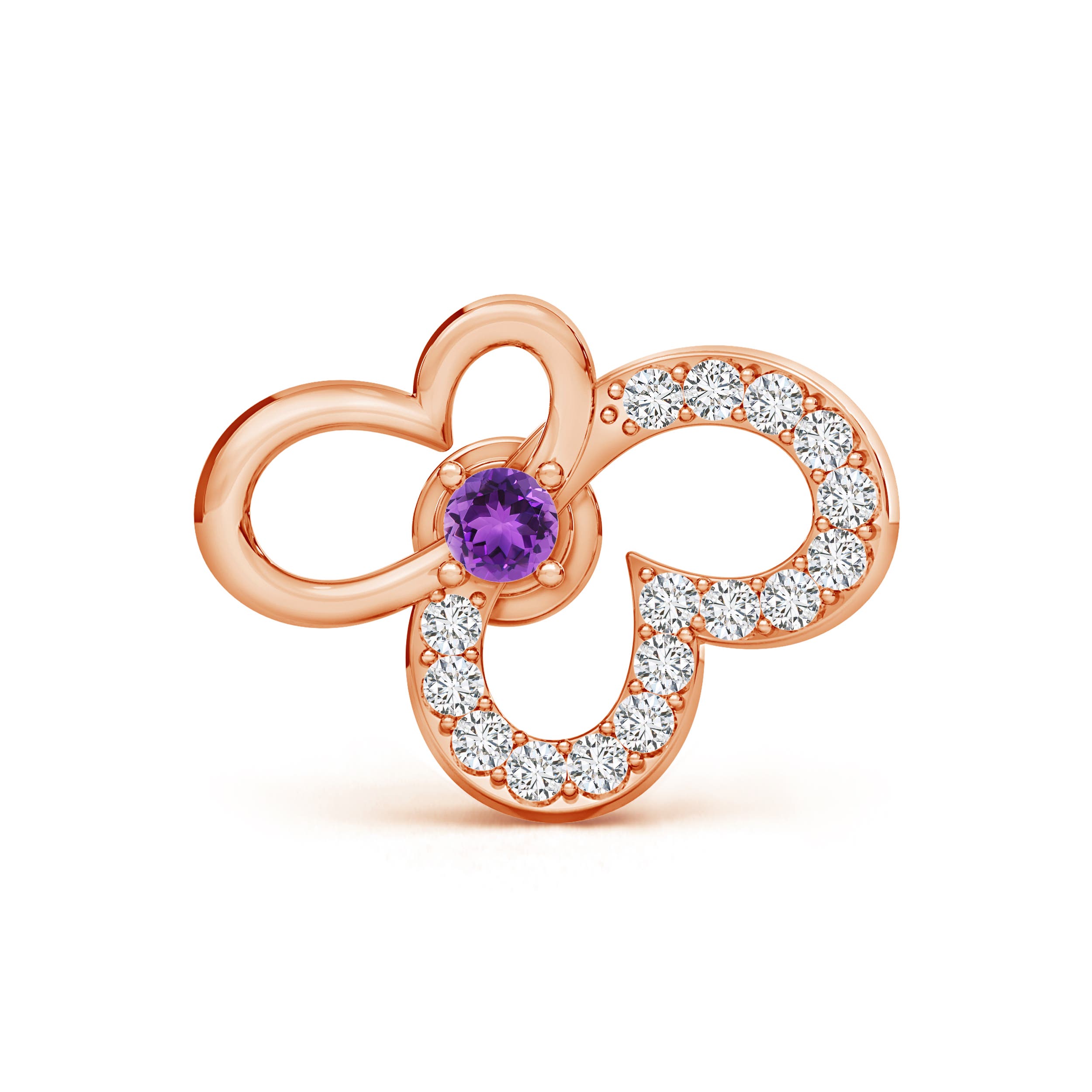 AAA - Amethyst / 0.11 CT / 14 KT Rose Gold