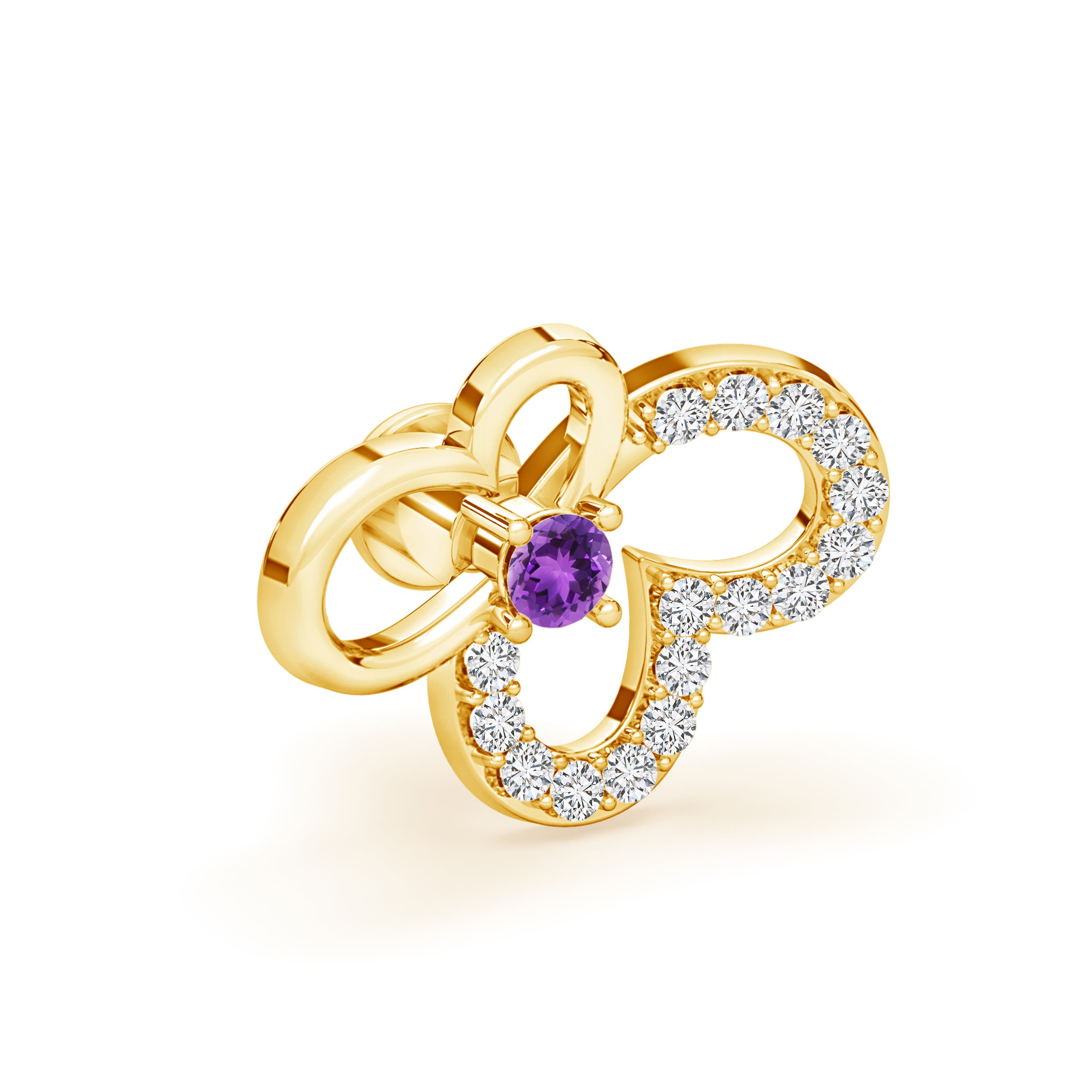 AAA - Amethyst / 0.11 CT / 14 KT Yellow Gold