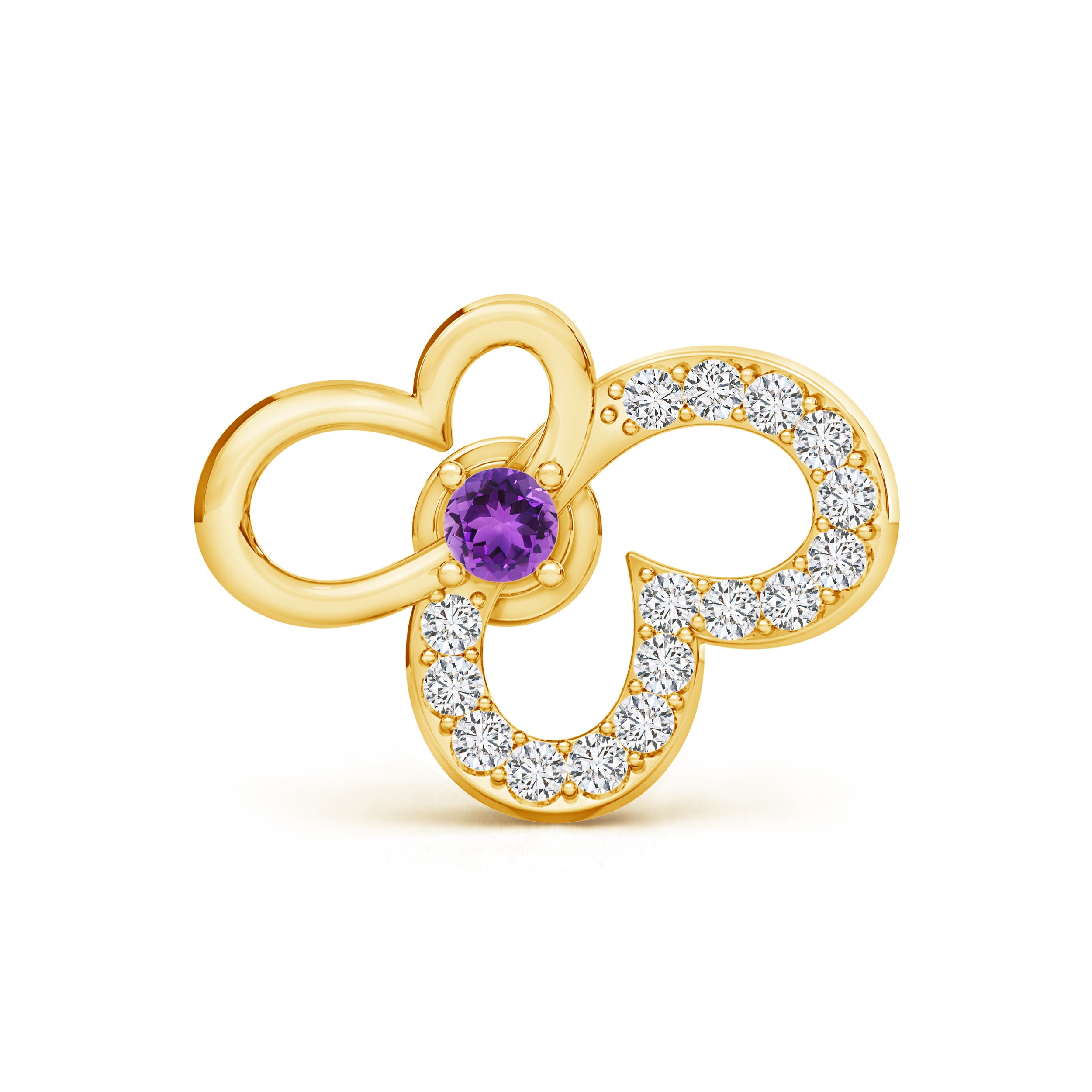 AAA - Amethyst / 0.11 CT / 14 KT Yellow Gold