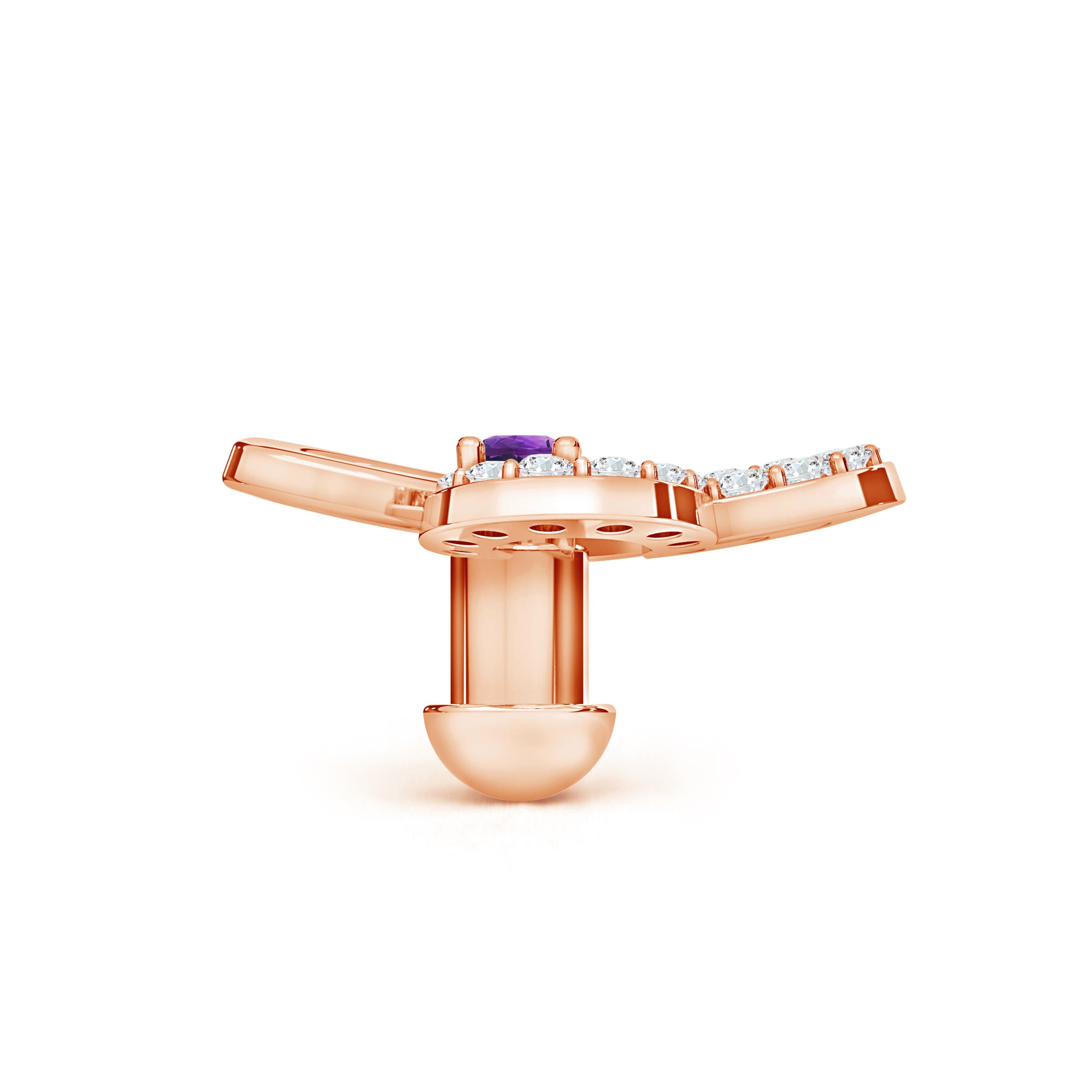 AAAA - Amethyst / 0.11 CT / 14 KT Rose Gold