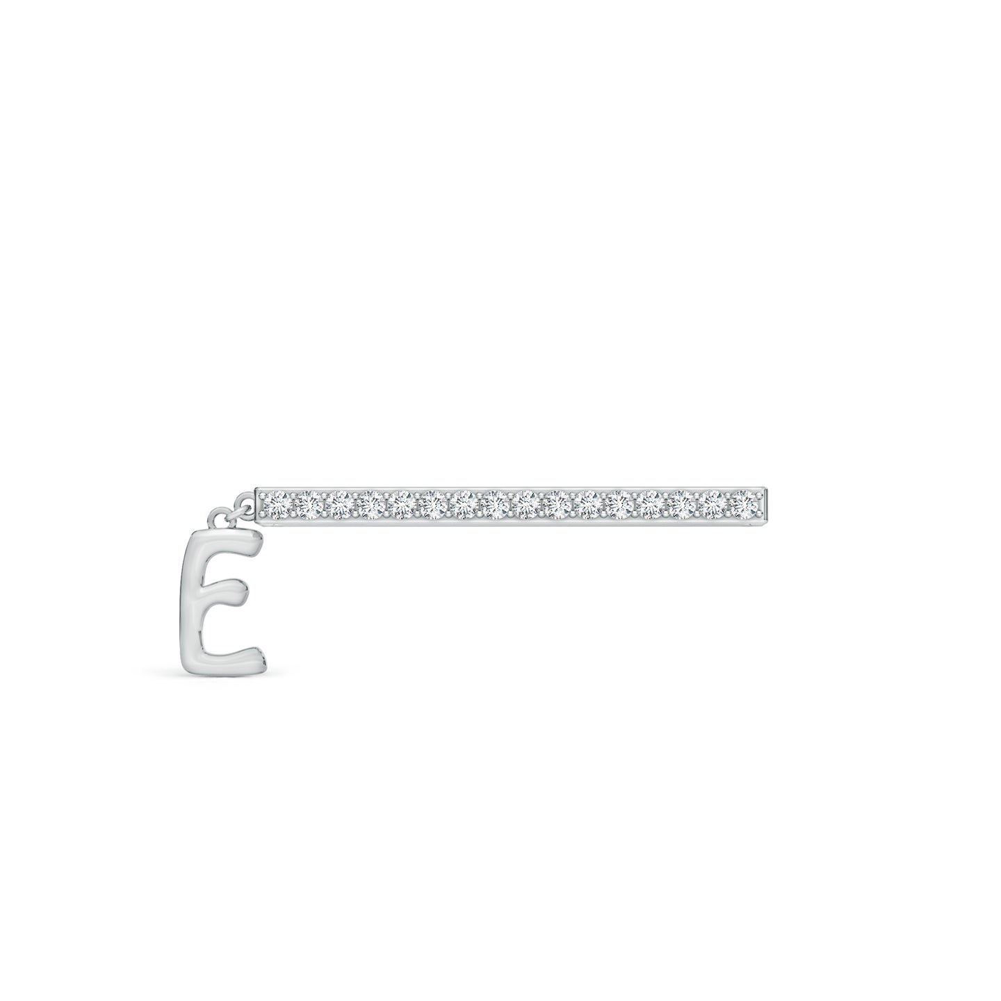Capital E Initial With Natural Diamond Watch Band