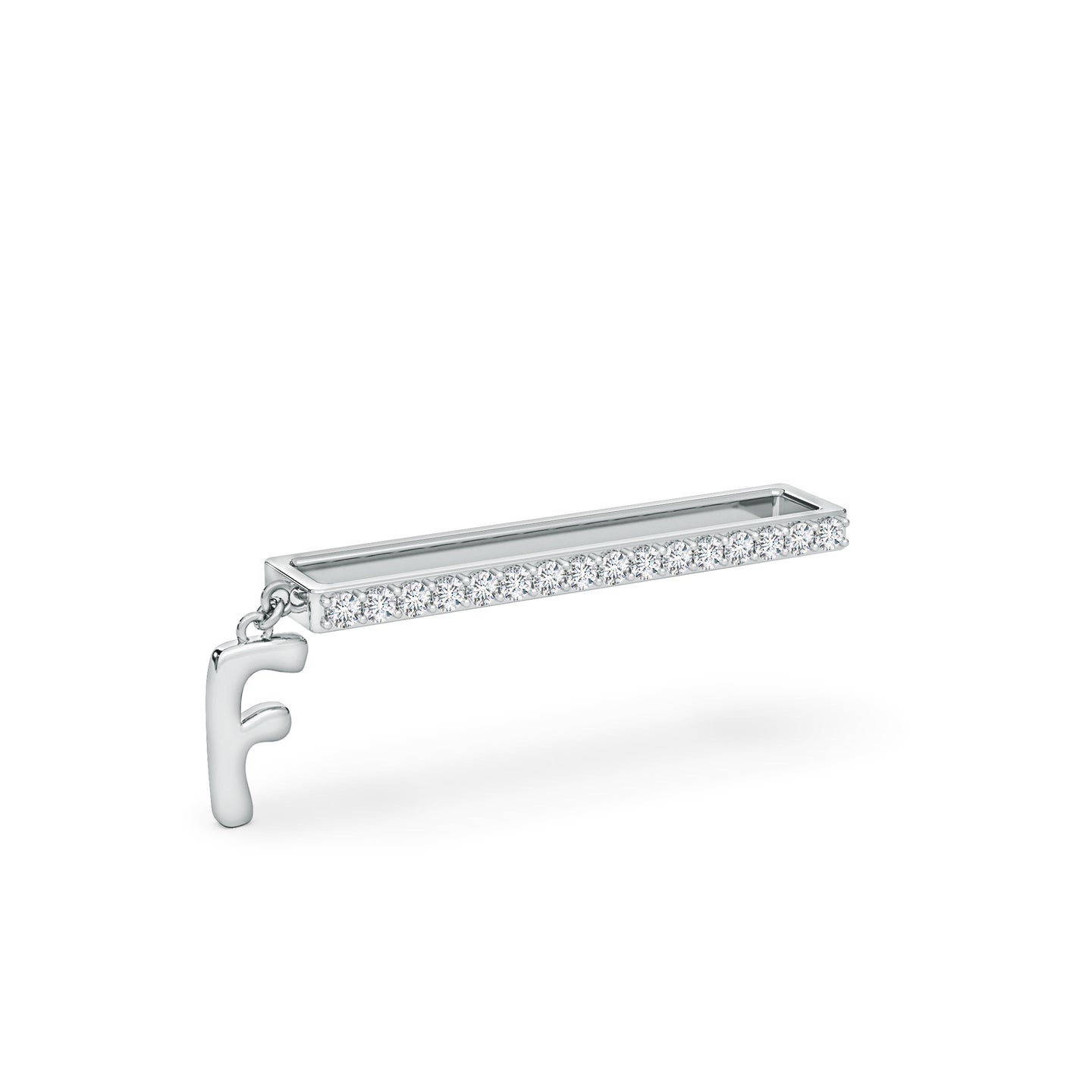 Capital F Initial With Natural Diamond Watch Band
