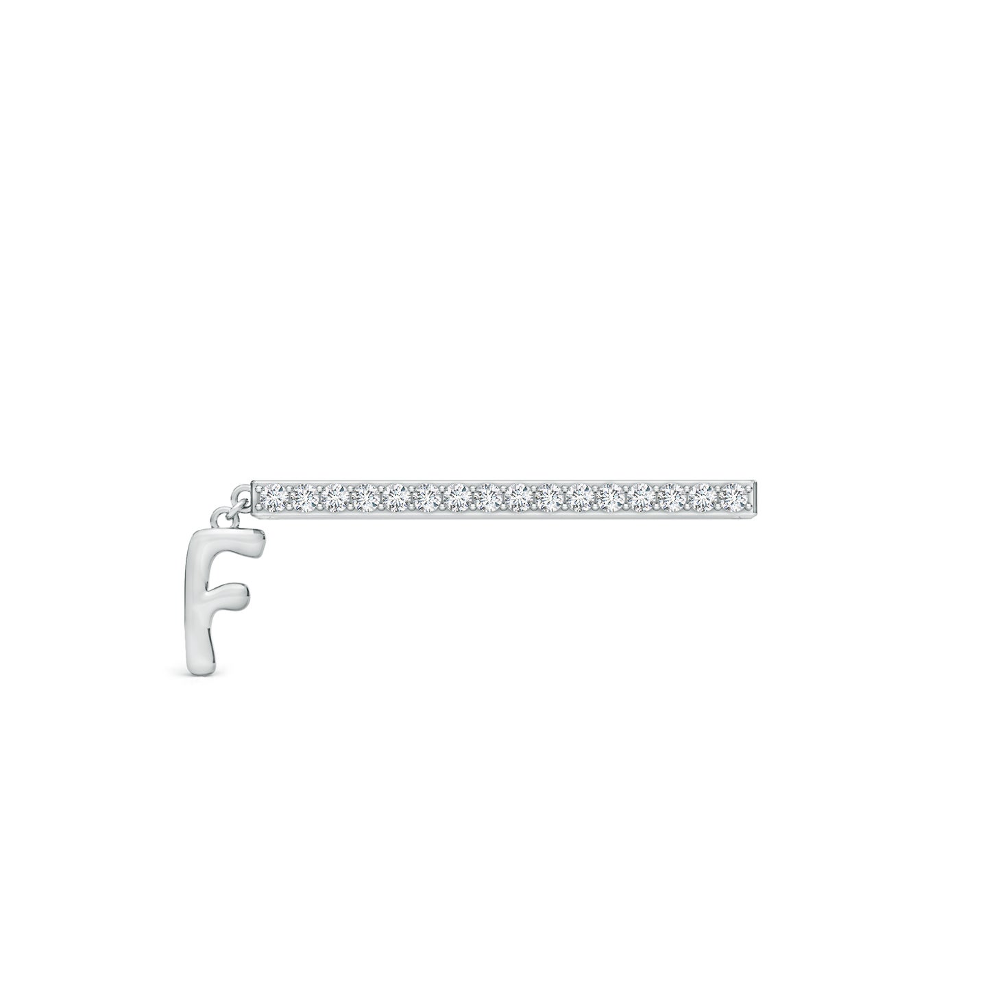 Capital F Initial With Natural Diamond Watch Band