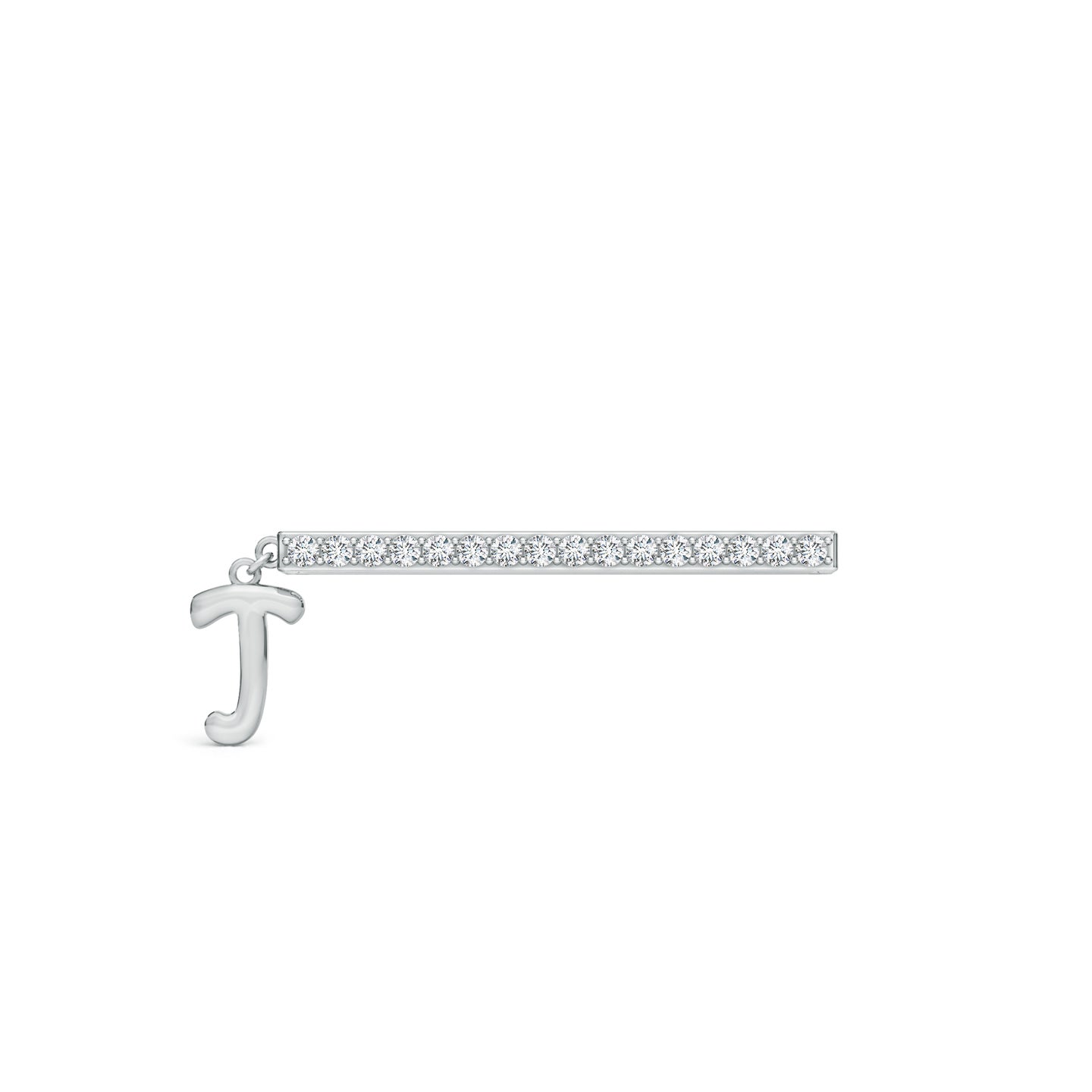 Capital J Initial With Natural Diamond Watch Band