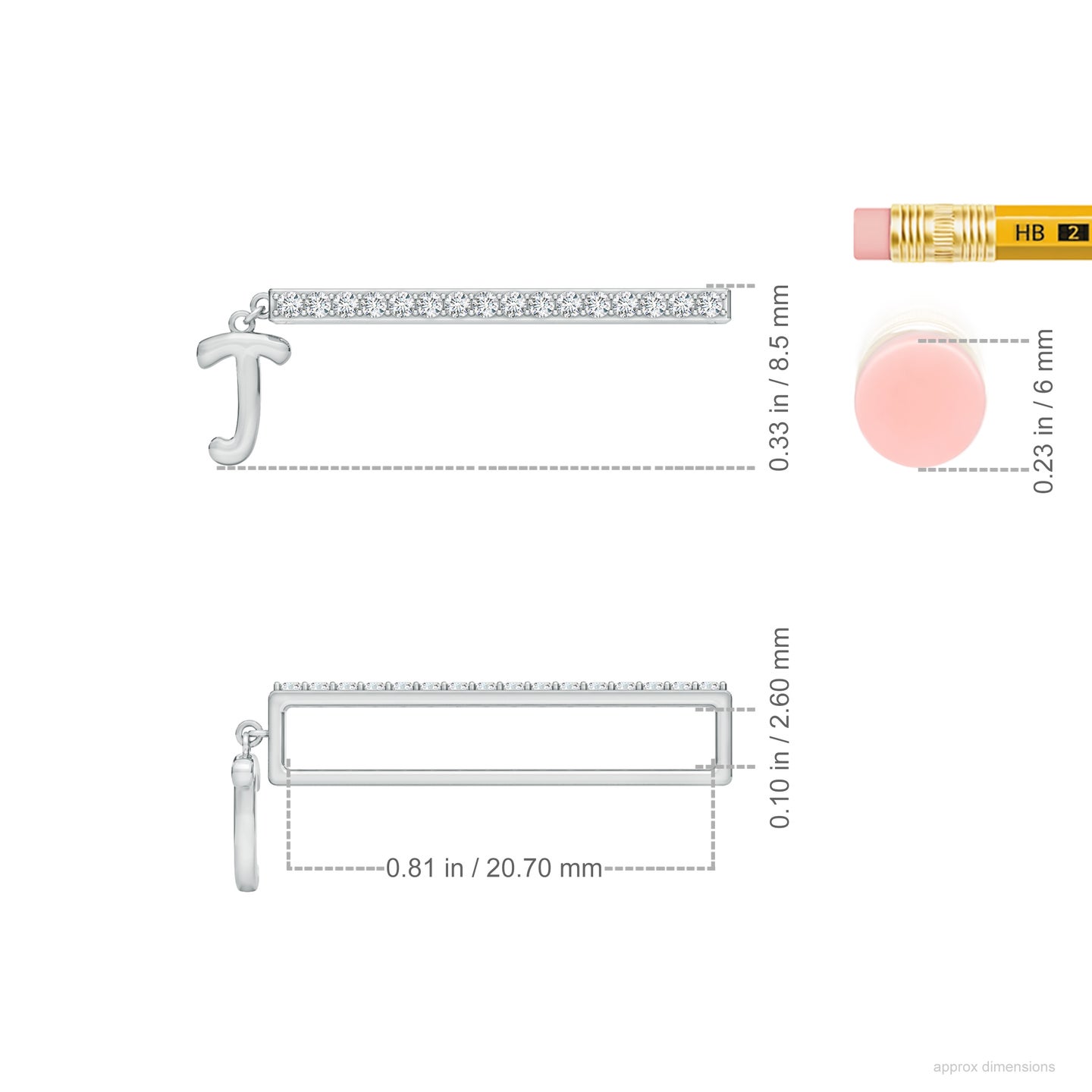 Capital J Initial With Natural Diamond Watch Band