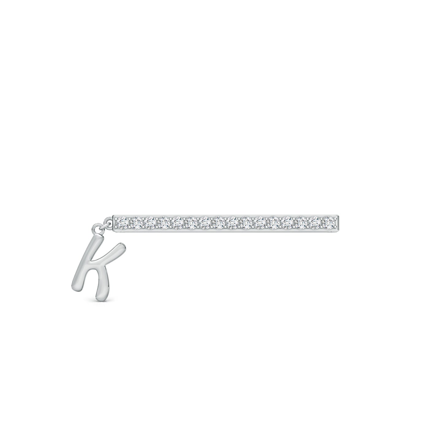 Capital K Initial With Natural Diamond Watch Band