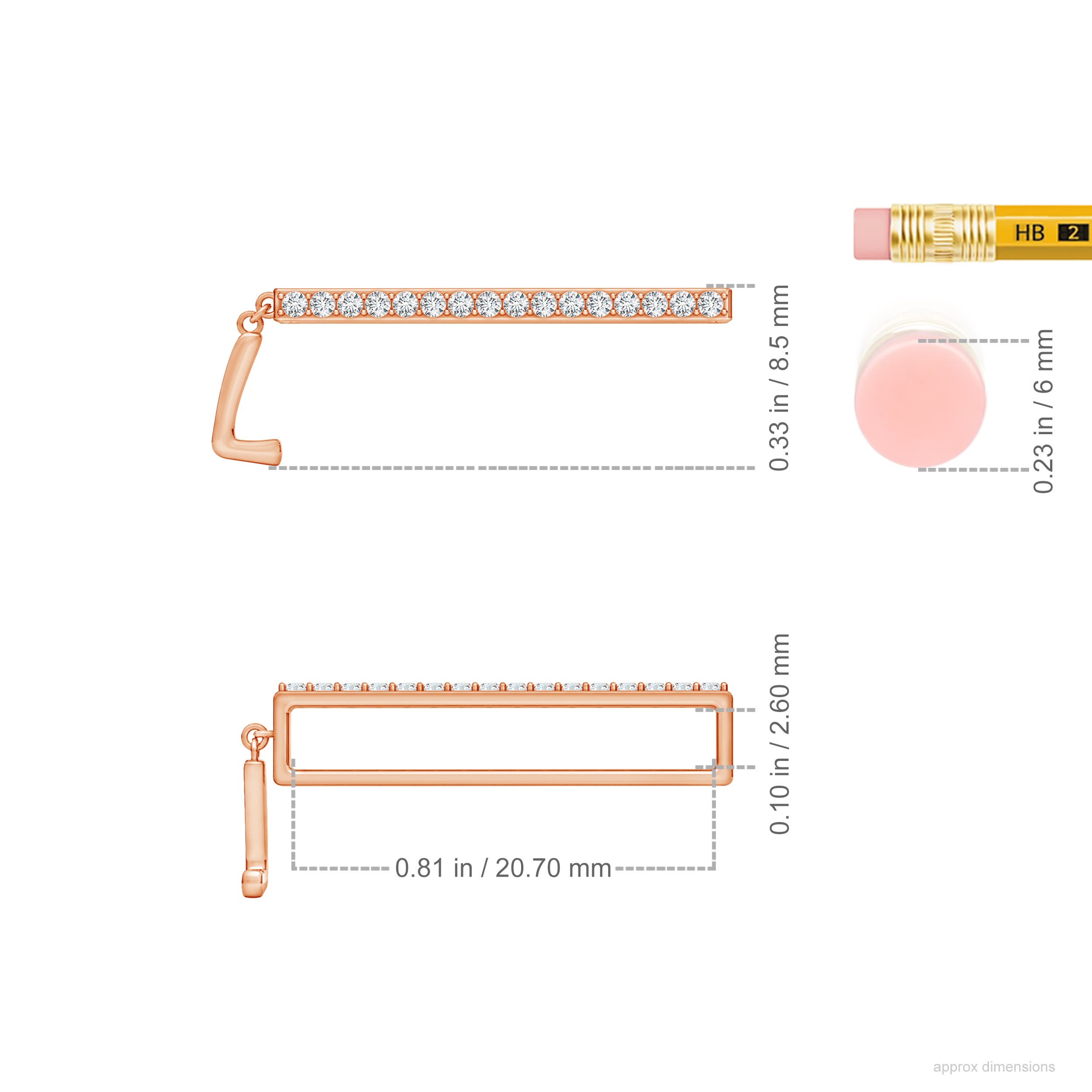 G, VS2 / 0.13 CT / 14 KT Rose Gold